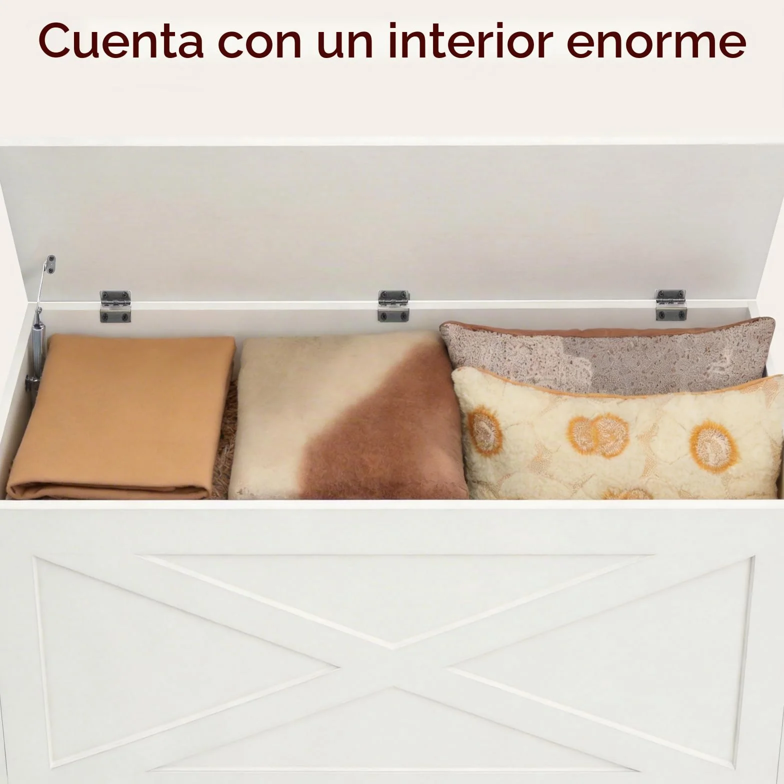 MAHANCRIS 100cm Baúl de Juguetes, Robusto Baúl de Entrada con Bisagras de Seguridad, Caja de Juguetes Retro, Muebles de Madera para Sala de Estar, Dormitorio, Blanco ASCWT48101Z1