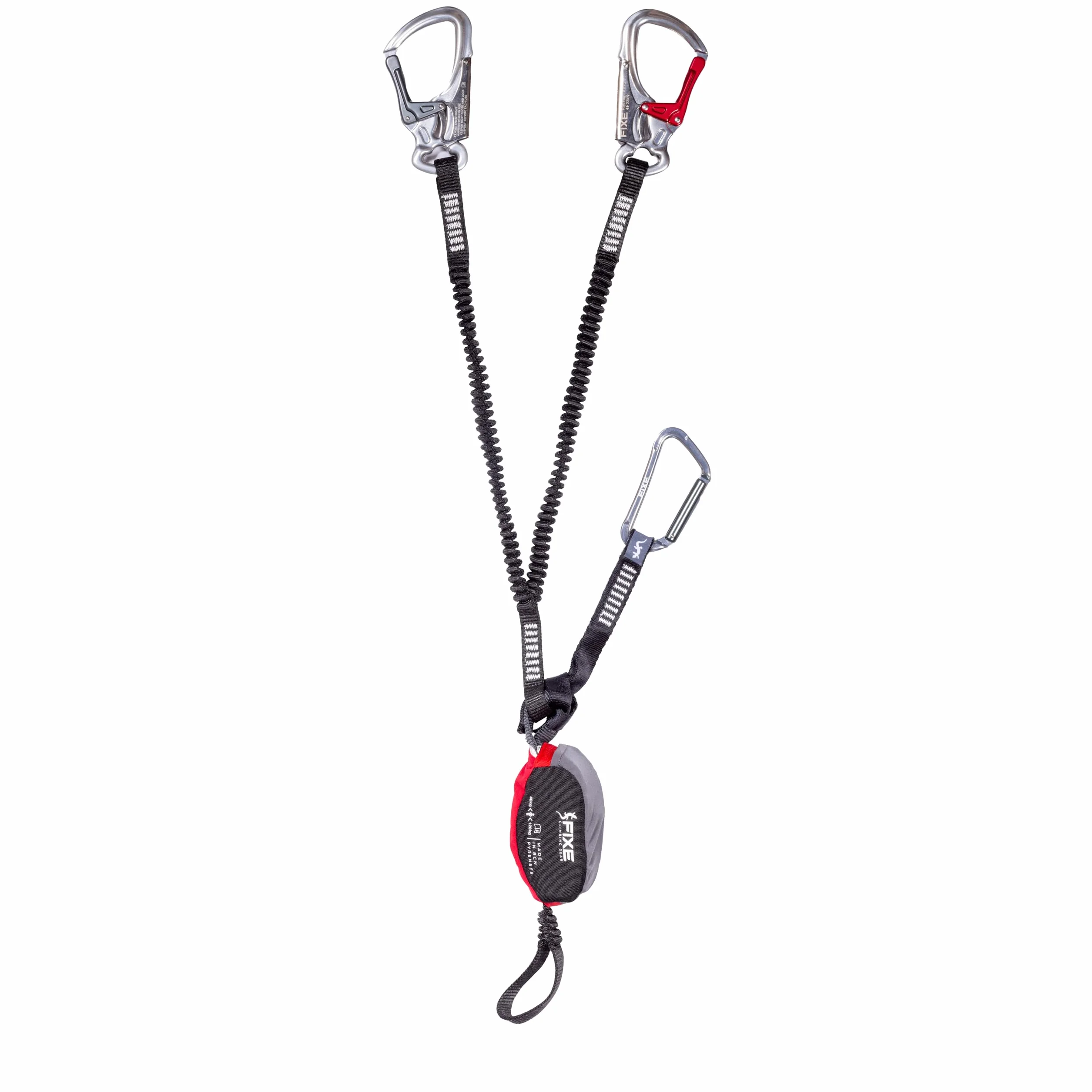 FIXE Ferratum Pro Disipador via ferrata Kit via ferrata con mosquetón y bolsa Cinta de anclaje escalada