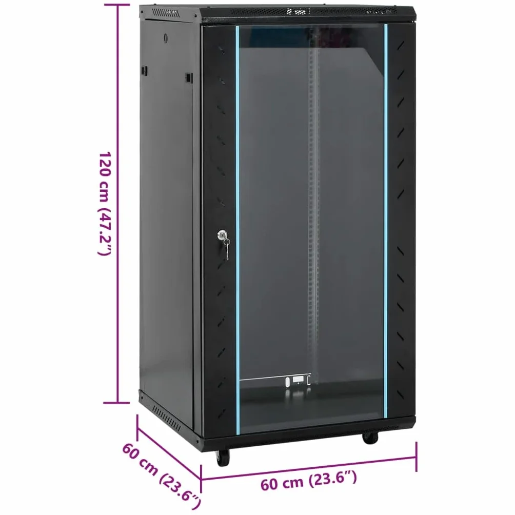Armario de red 22U con patas giratorias, 19", IP20, 60 x 60 x 120 cm,Accesorios electrónicos,Componentes para ordenadores,Dispositivos de almacenamiento,Sistemas de almacenamiento de red-30268