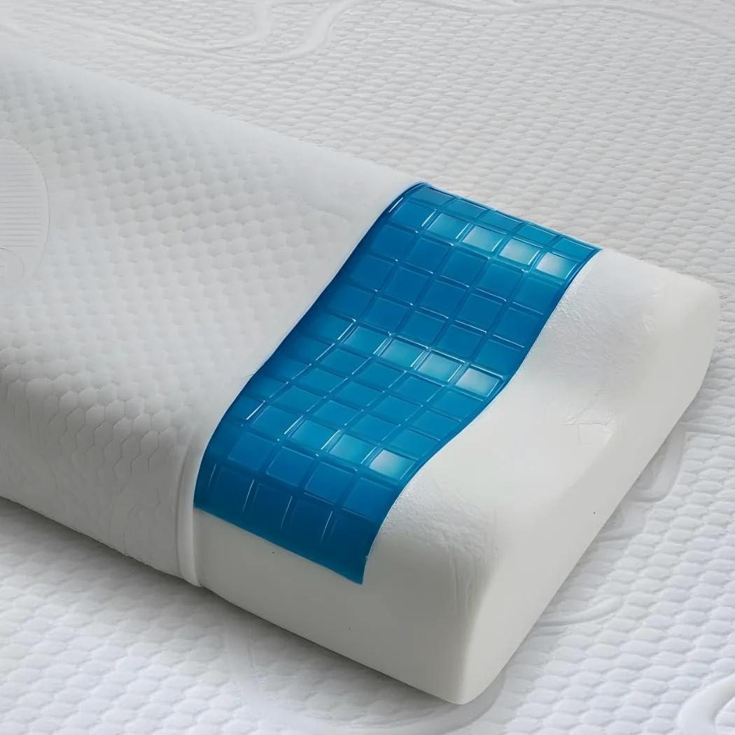 Bedshire Pillow - Almohada cervical, almohada ortopédica para cuello, de espuma viscoelástica HD, funda de algodón desenfundable con gel termorregulador y lados transpirables, 13 cm de altura