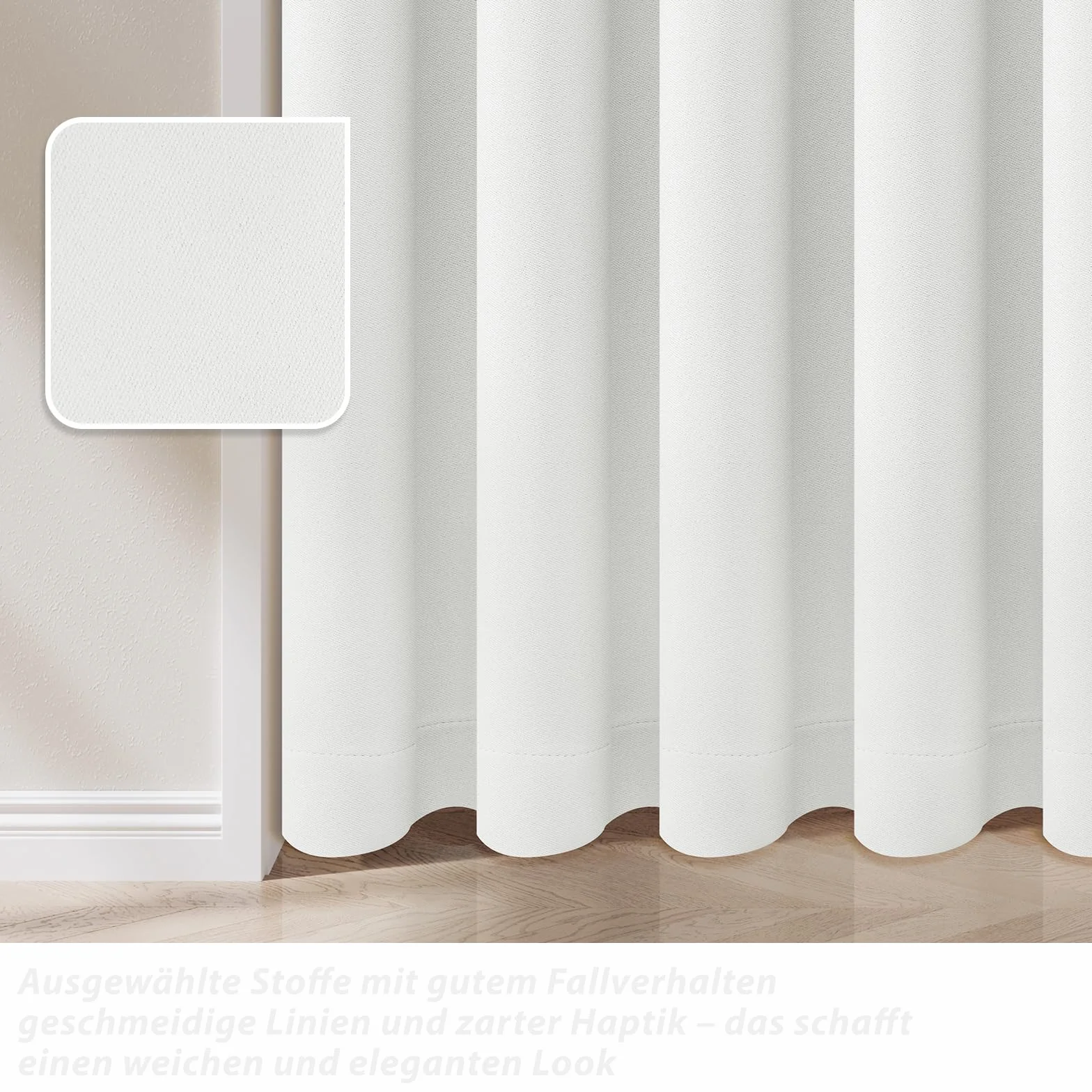 Jilron Cortina para puerta sin taladrar: fácil montaje con barra telescópica y cierre magnético – Protección de la privacidad en la habitación (blanco-201 x 130 cm)