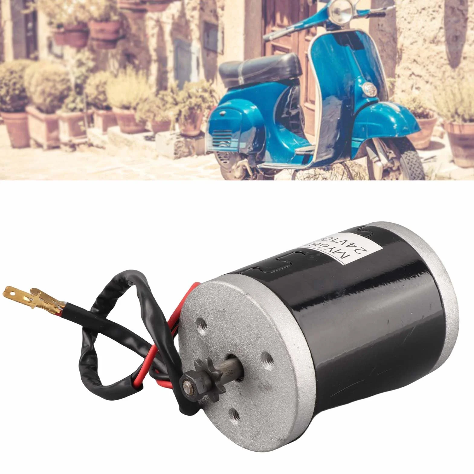 Keenso MY6812 24V 100W Motor Eléctrico Cepillado con Polea de Correa para Scooter Eléctrico