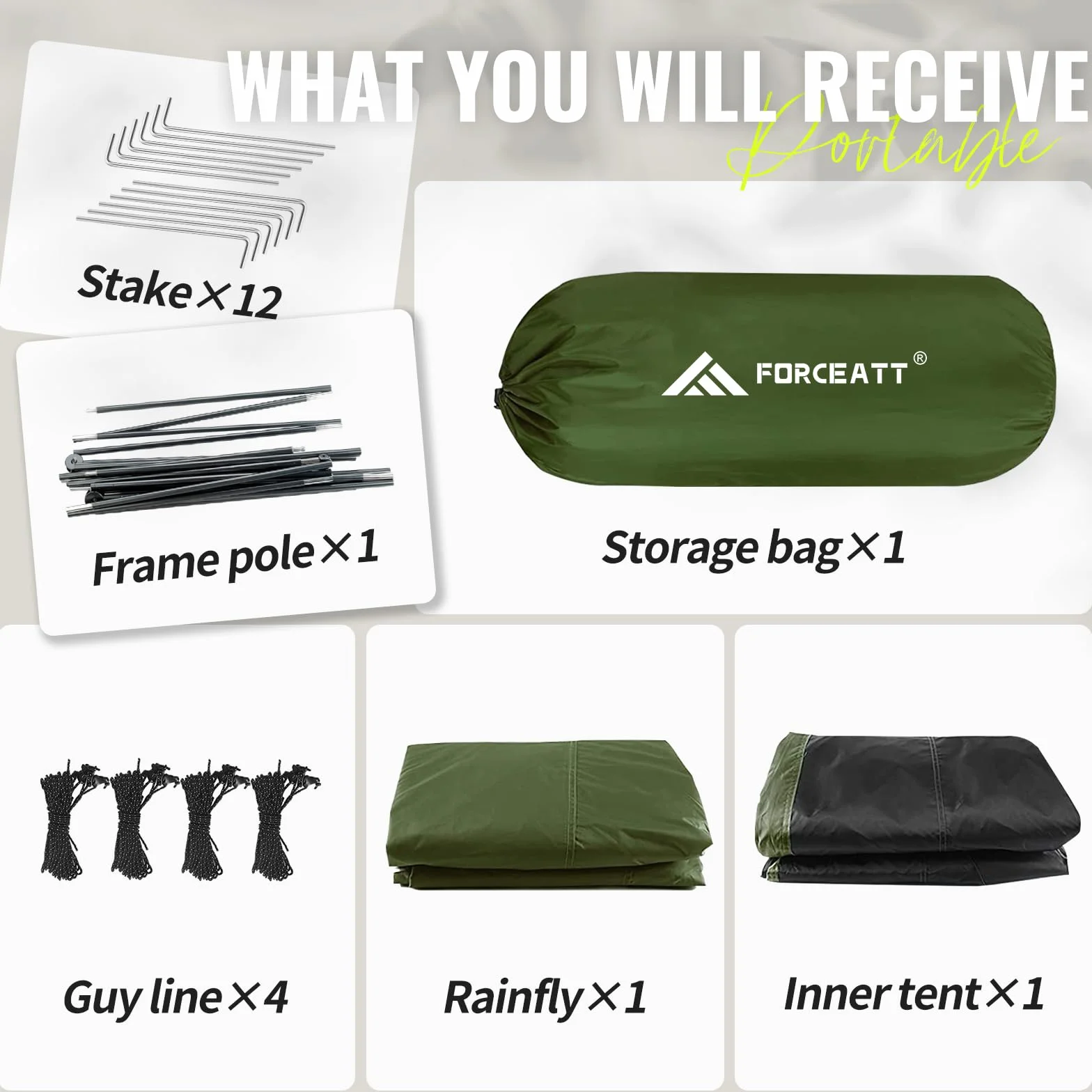 Forceatt Tienda de Campaña 2-3 Personas Impermeable Doble Capa Ligera Senderismo