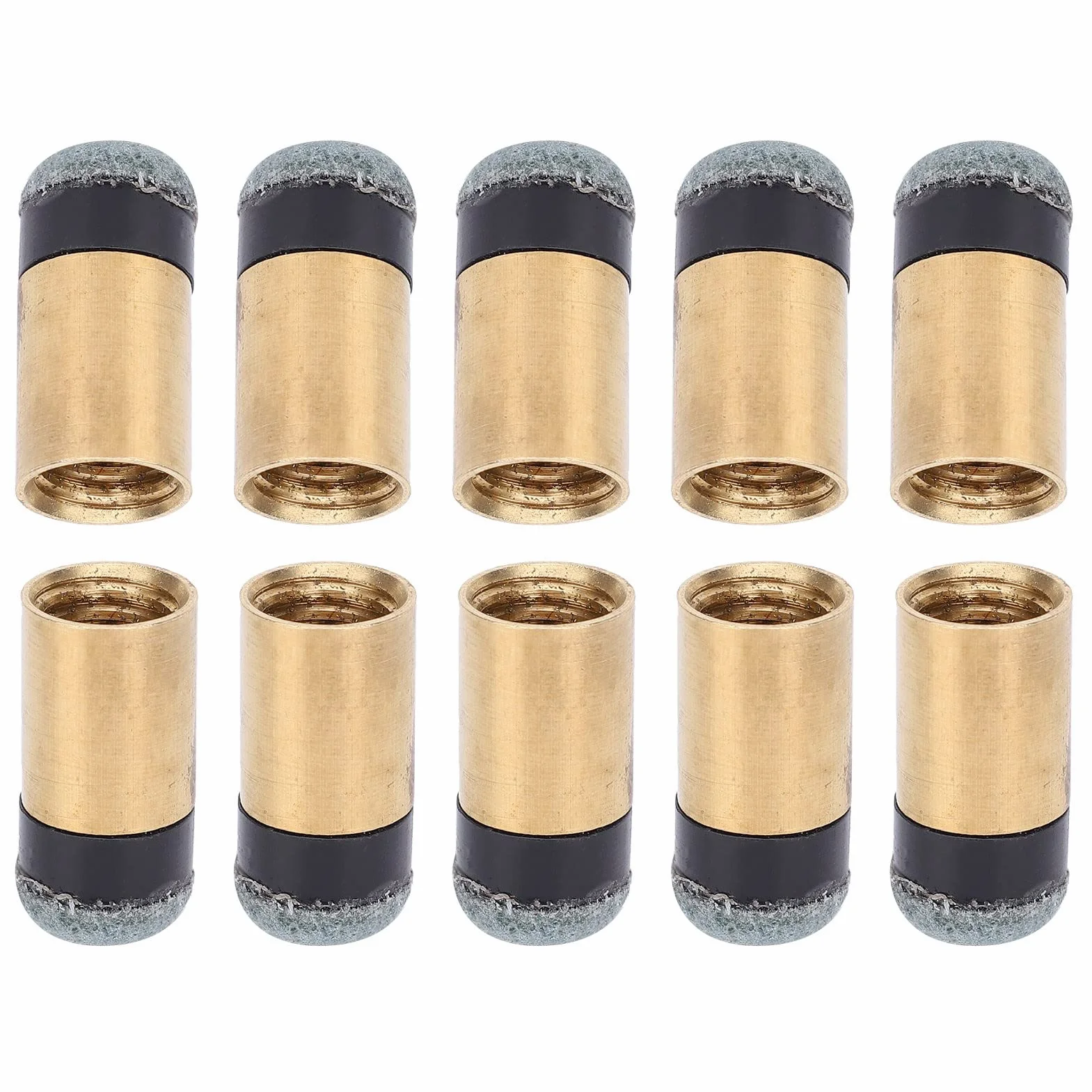 Ejoyous Puntas de taco de billar de 10 mm, 10 piezas de puntas de taco de billar de metal, puntas de taco de billar de cuero duro, puntas de rosca, kit de repuesto de punta de taco de billar