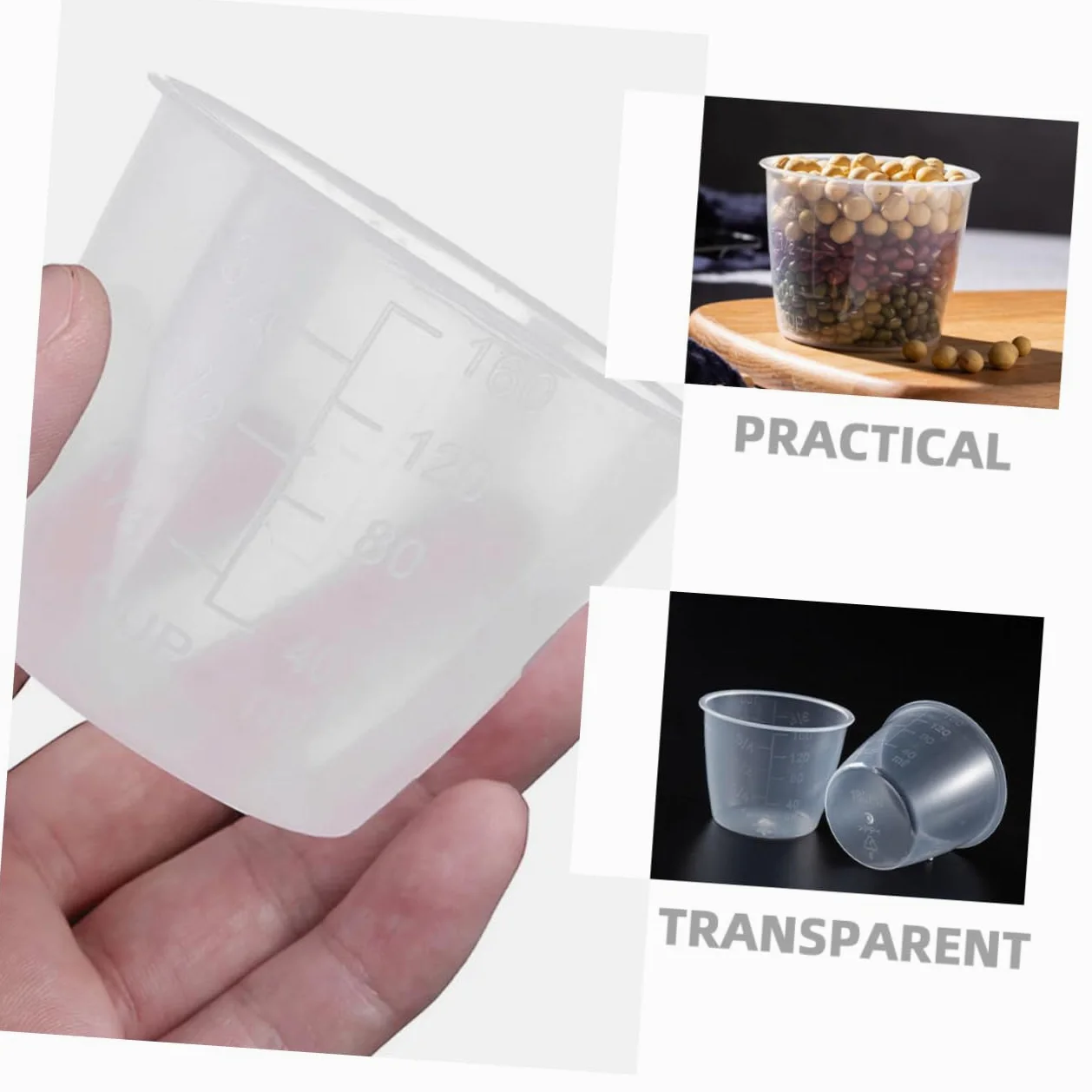 Cabilock 60 Piezas Taza Medidora para Olla Arrocera Vaso Medidor Graduado Vaso Medidor De Liquidos Vaso Medidor De Base Redonda Cucharada De Grano De Vaso Medidor De Escala Páginas