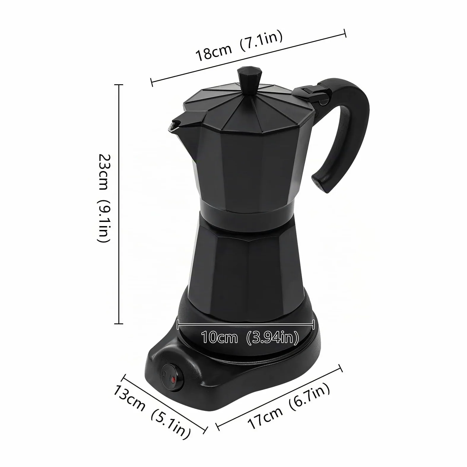 Cafetera italiana eléctrica Mocha, Pequeña cafetera de café expreso para alimentos, temperatura ajustable, máquina de café espresso eléctrica de 300 ml de capacidad, válvula de seguridad