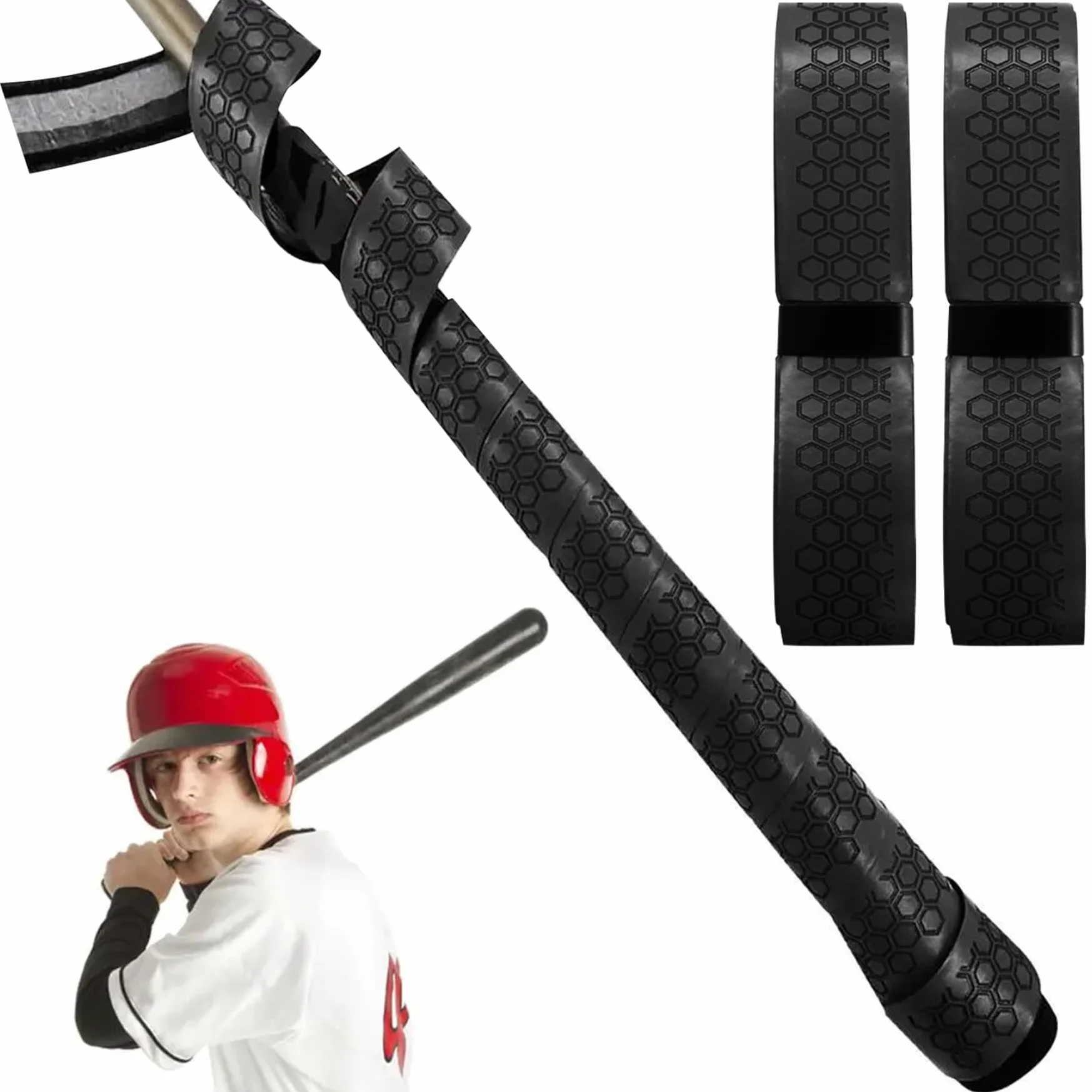 Cinta de Agarre para Bate de béisbol 40" Largo, 1,75 mm, Adhesiva, Repuesto para Mangos Antiguos