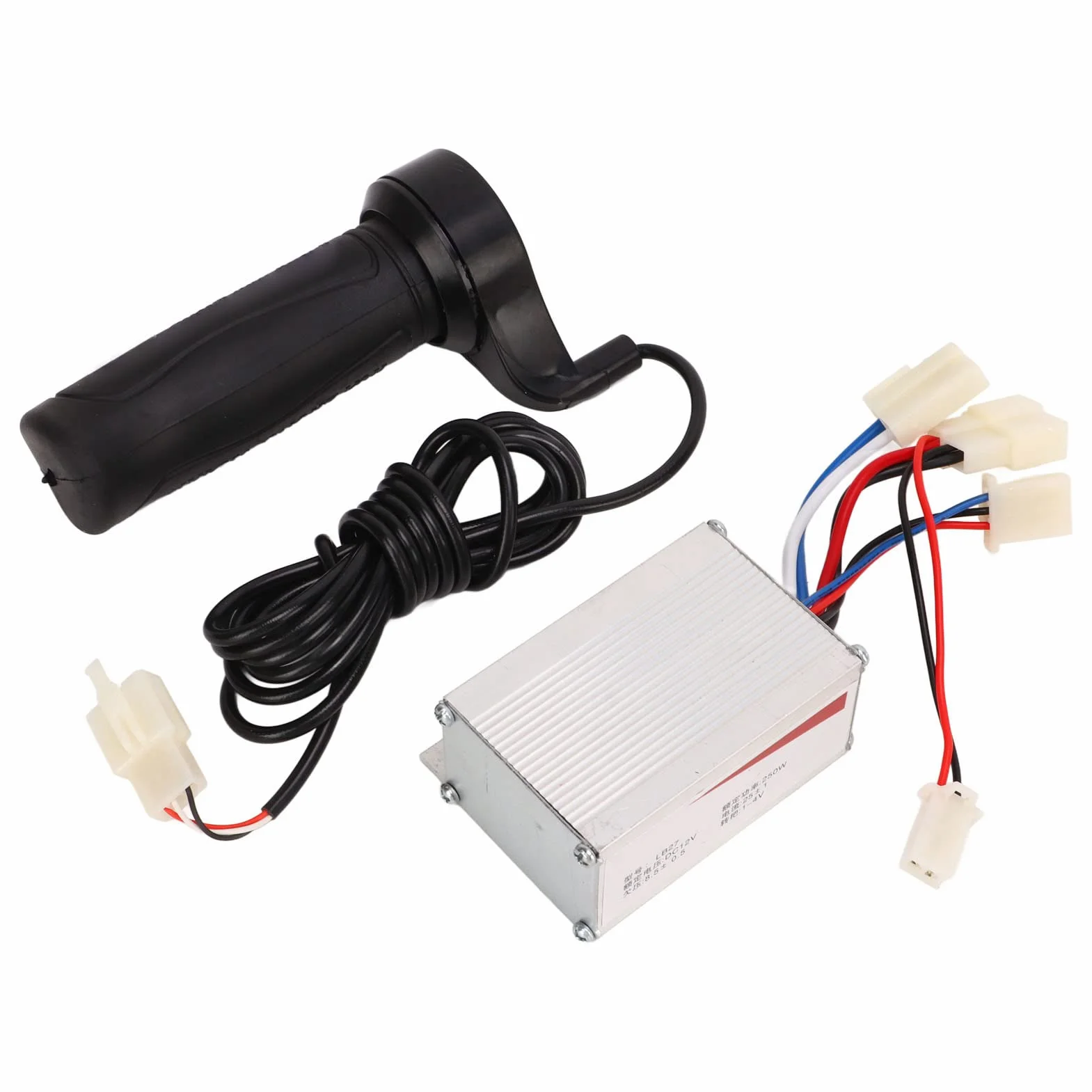 Controlador de Motor Cepillado 12V 250W Kit Empuñadura Acelerador Goma Carcasa Aleación Aluminio para Bicicleta Eléctrica