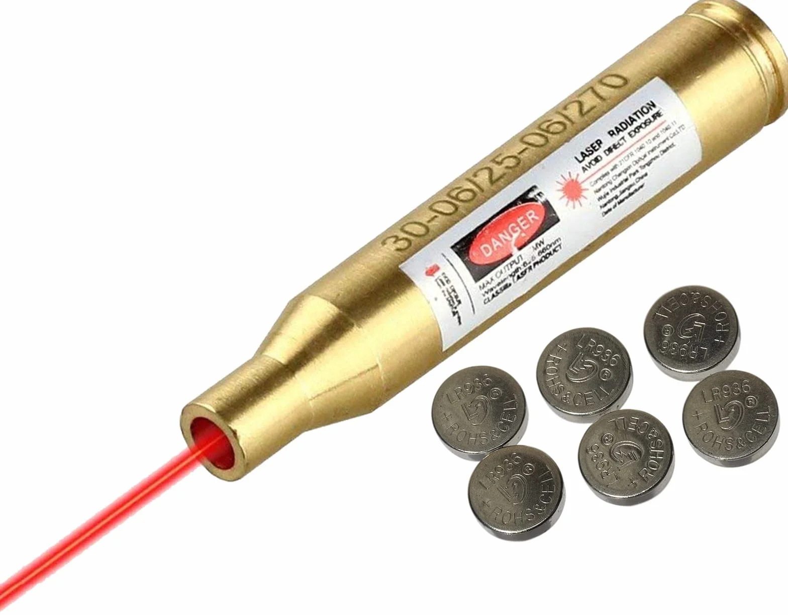 Bore Sight Red Dot Cartucho 30-06 25-06 270 con 2 Baterías
