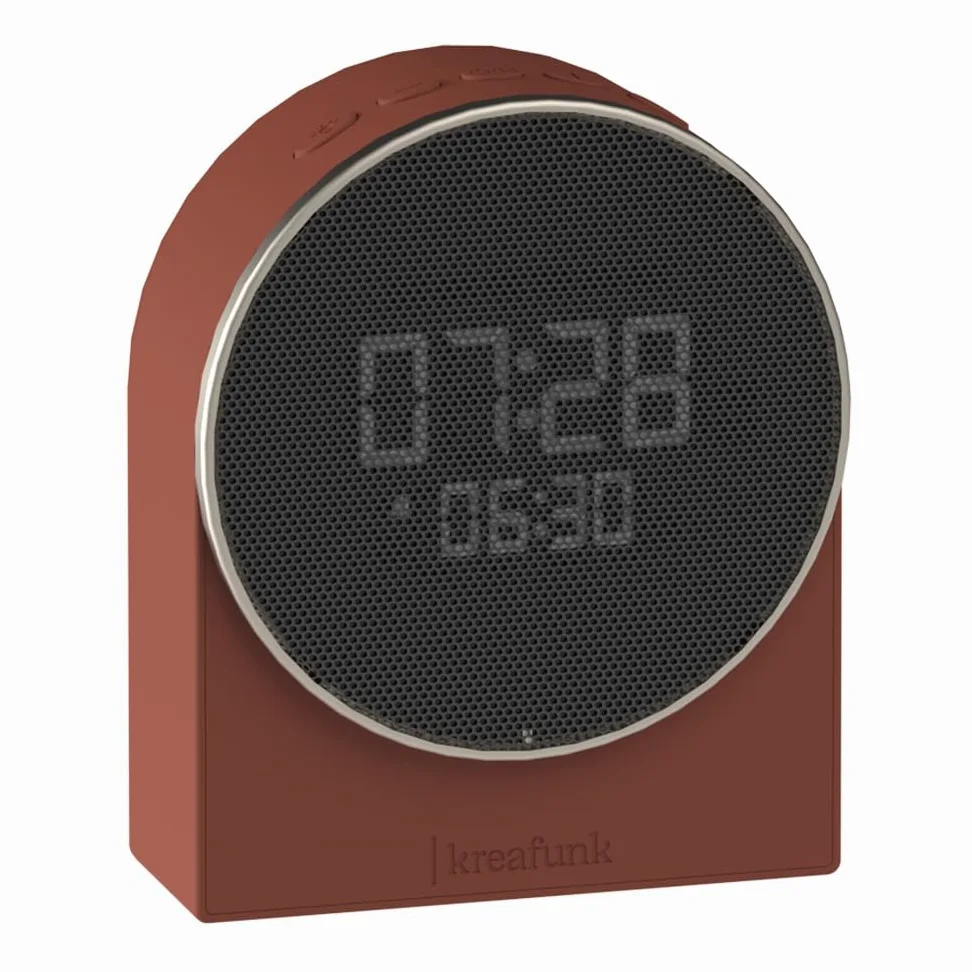 Kreafunk - Despertador luminoso Bluetooth Ivy - Altavoz inalámbrico impermeable, luz progresiva, 6 sonidos, LED ajustable, batería de larga duración, USB-C, Terracota