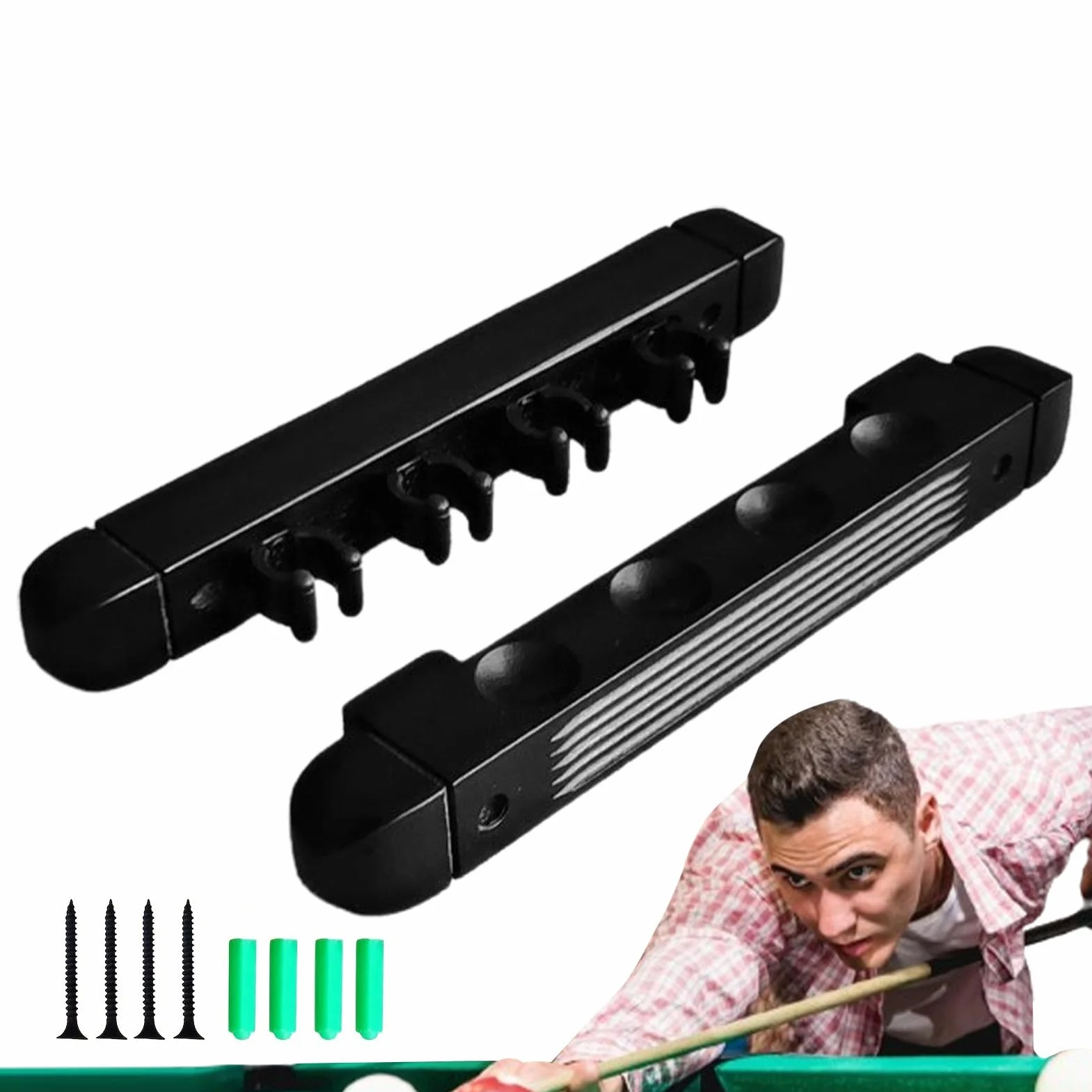 Soporte para tacos de madera dura 27 x 3 x 3 cm, almacenamiento 4 clips, organizador resistente