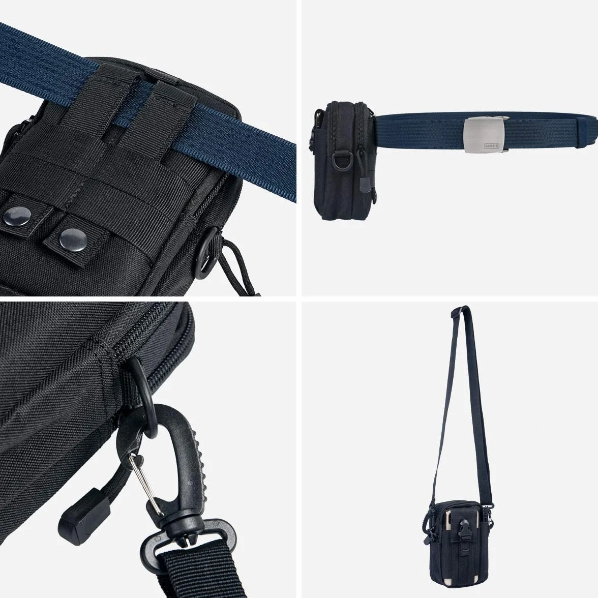 Bolsa Cintura Táctica 1000D Nylon Compacta Multiusos para Herramientas Pequeñas y Teléfono Móvil