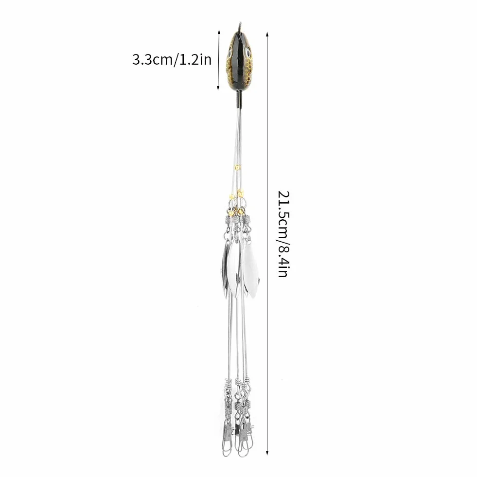 Alabama Umbrella Jig Head Rig Fishing Bait 5 Arms con Broches Giratorios para Pesca de Agua Salada y Dulce