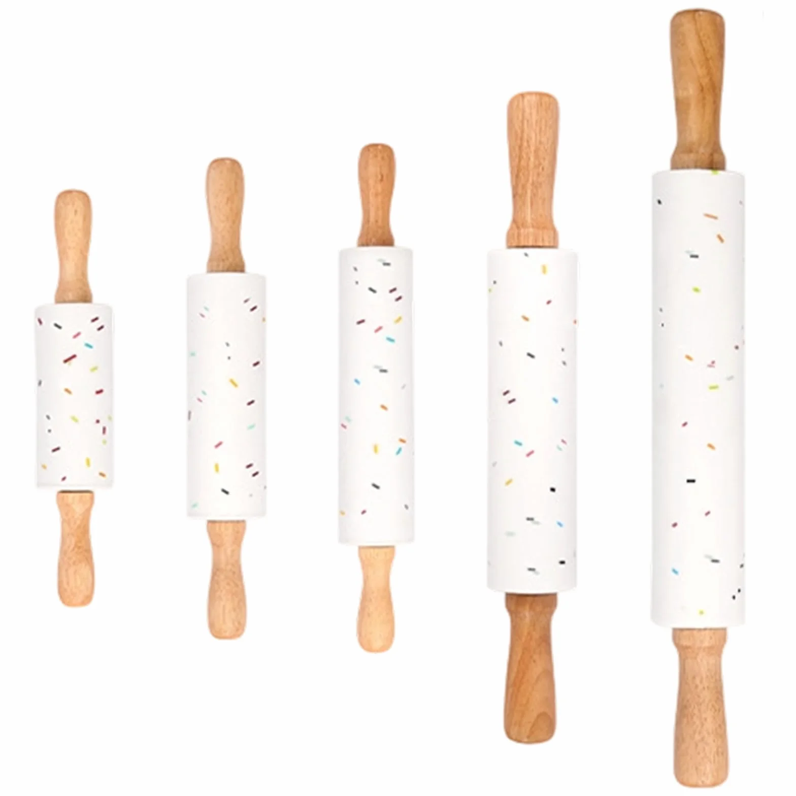 Rodillo de silicona compacto moteado de 5 piezas de fácil limpieza con superficie antiadherente rodillo profesional antiadherente rodillo antiadherente para hornear