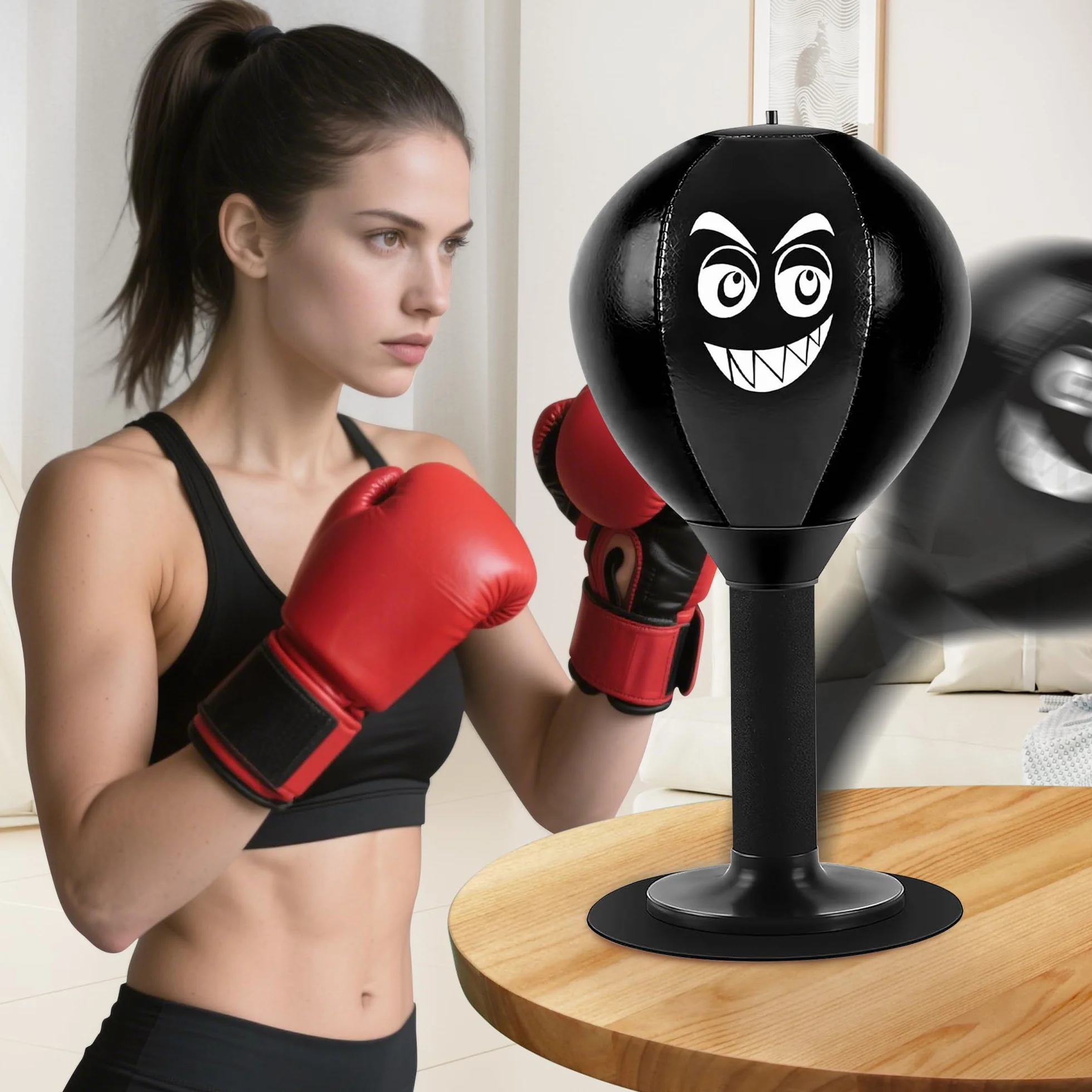 Saco de boxeo de escritorio, punchingball de sobremesa, 18 x 17,5 x 37 cm