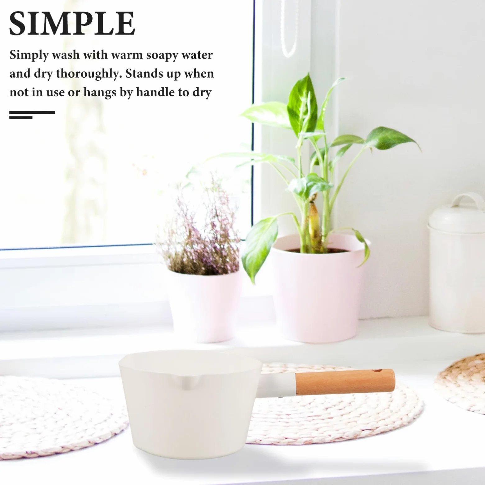 LABRIMP 2piezas Cucharón De Madera De Mango Para Cocina y Baño Para Agua y Lavar Verduras Utensilio Ecológico y Gran Capacidad Doméstico y Restaurantes