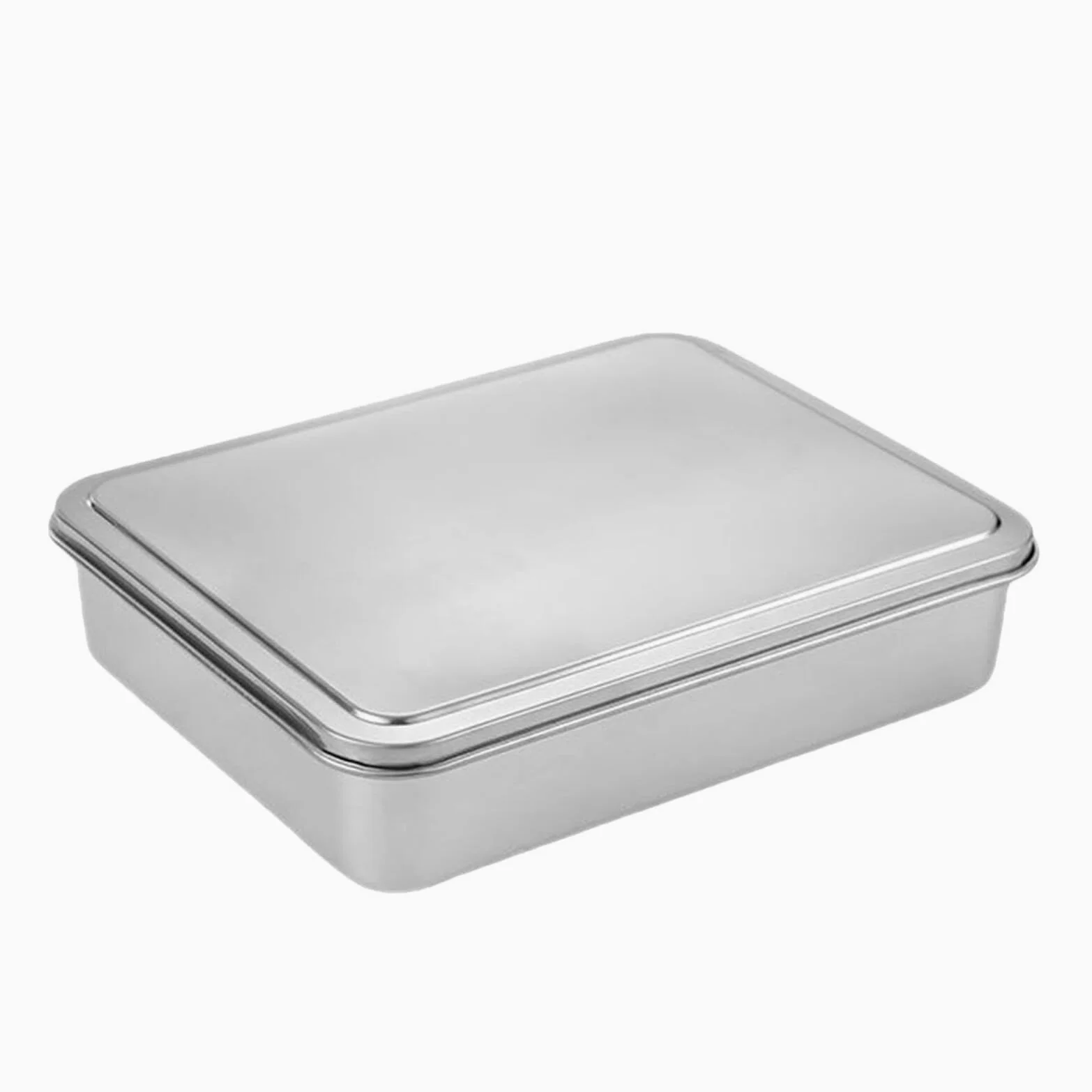Molde para Pasteles Rectangular de Acero Inoxidable con Tapa Antiadherente Tamaño 335X285X6 CM Adecuado para Hornear Tiramisú y Conservar Postres Molde de Repostería