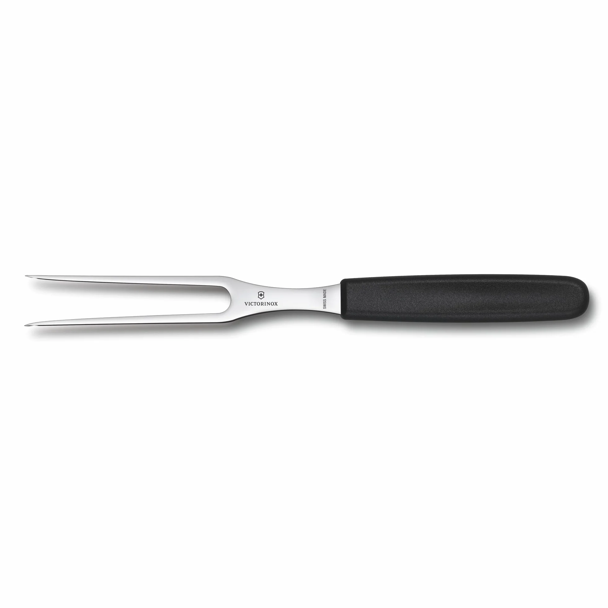 Victorinox Swiss Classic, Tenedor profesional para trinchar, Hoja extra afilada, 15 cm, Mango robusto de plástico, Acero inoxidable, negro