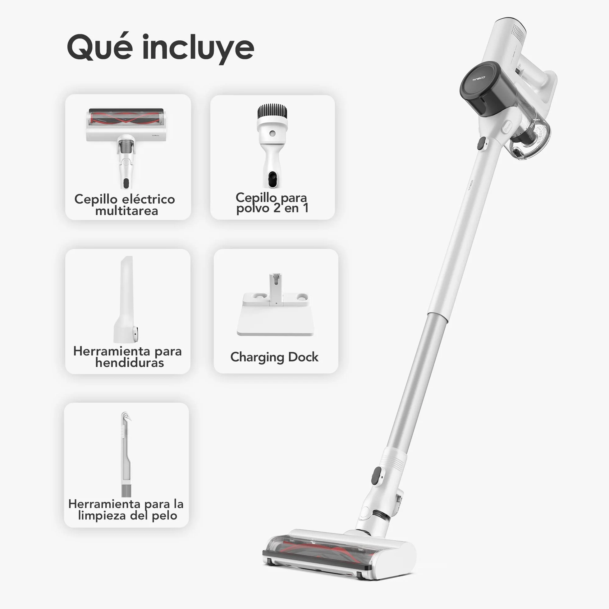 Aspiradora PURE ONE Air Inalámbrica y Súper Ligera, 1,8 kg,Multi-Cyclone, Aspiradora de Mano con Múltiples Accesorios, Succión Potente y Ultrasilenciosa, Diseño Duradero, base de carga sin instalación