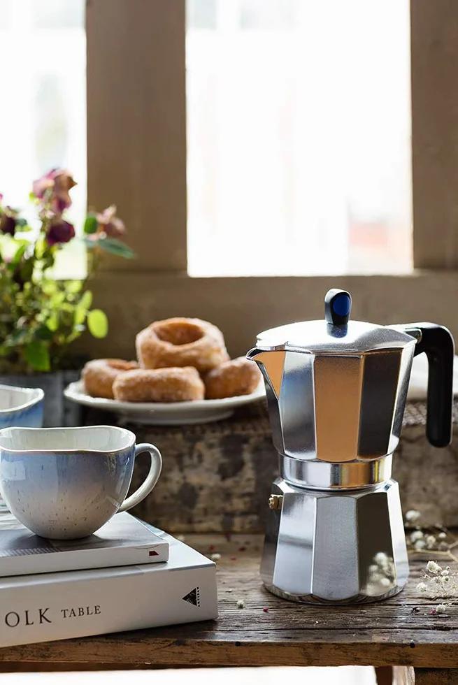 Monix Induction Express | Cafetera italiana de inducción, aluminio, color plata, 12 Tazas