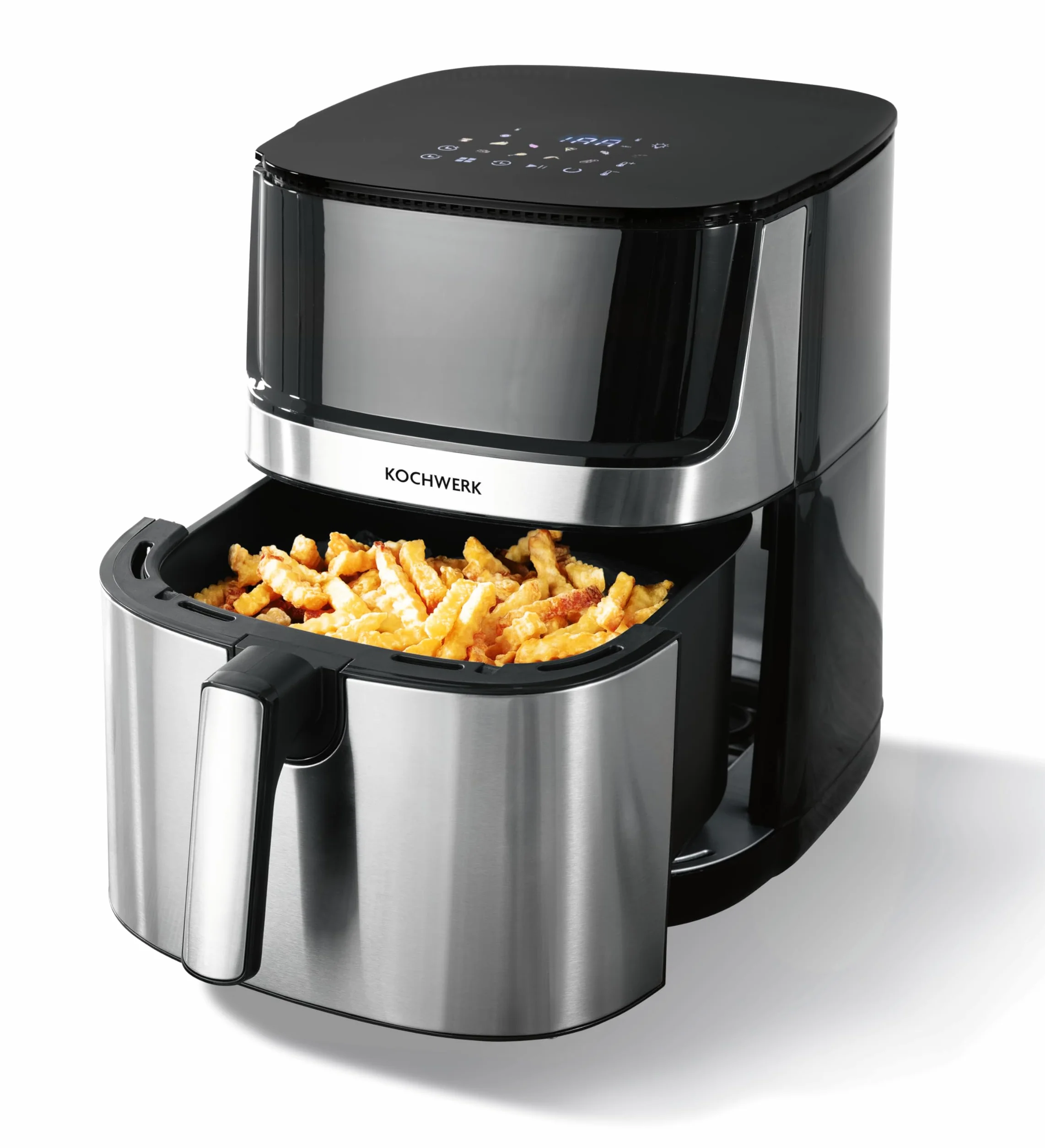 Rachs KOCHWERK Freidora de aire caliente 7.5L | Airfryer digital con pantalla táctil y función de temporizador | 10 programas | Freír alimentos sin aceite | Con revestimiento antiadherente | 2200W