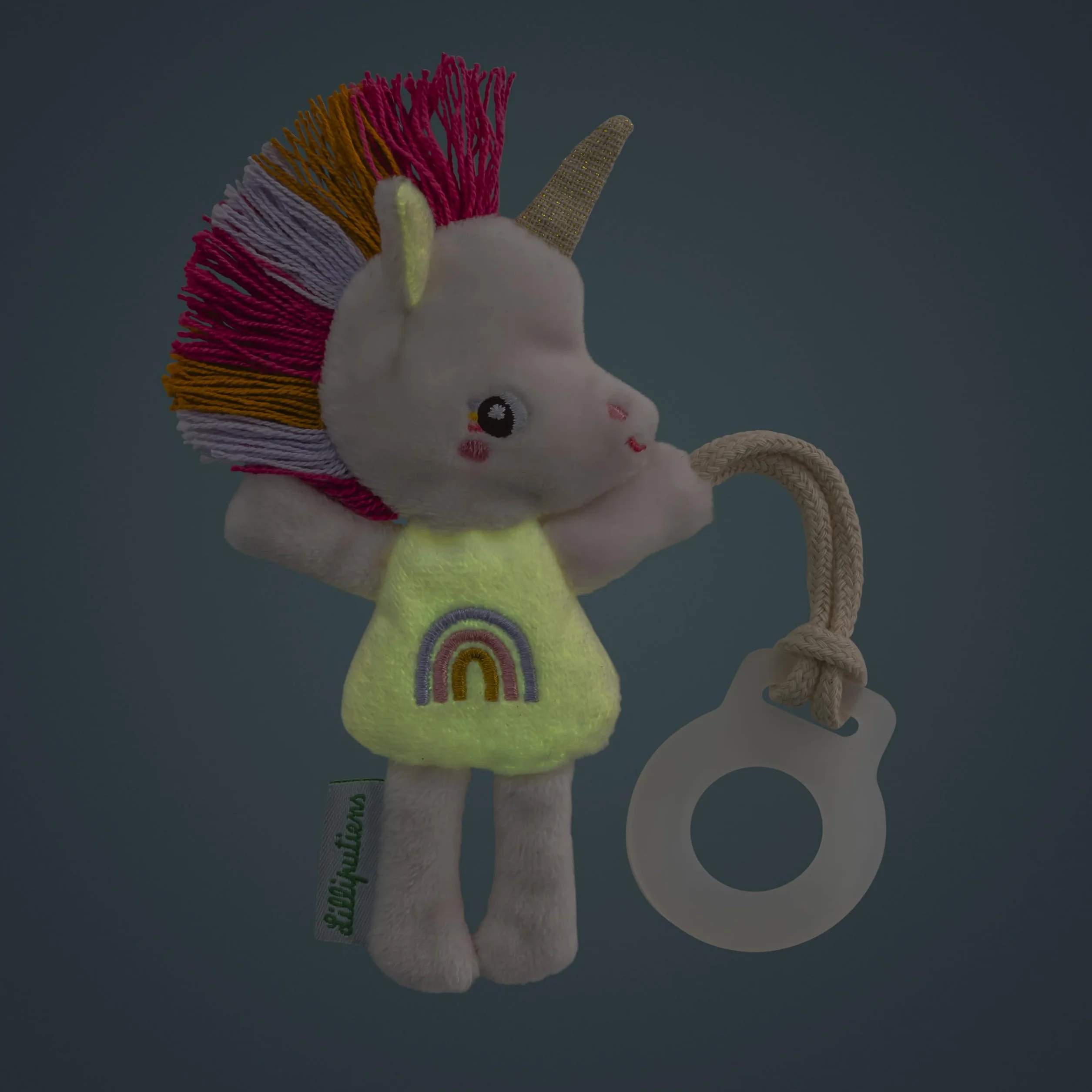 Lilliputiens Peluche Lena La Unicornio Brilla en la Oscuridad 16 cm Desde el Nacimiento