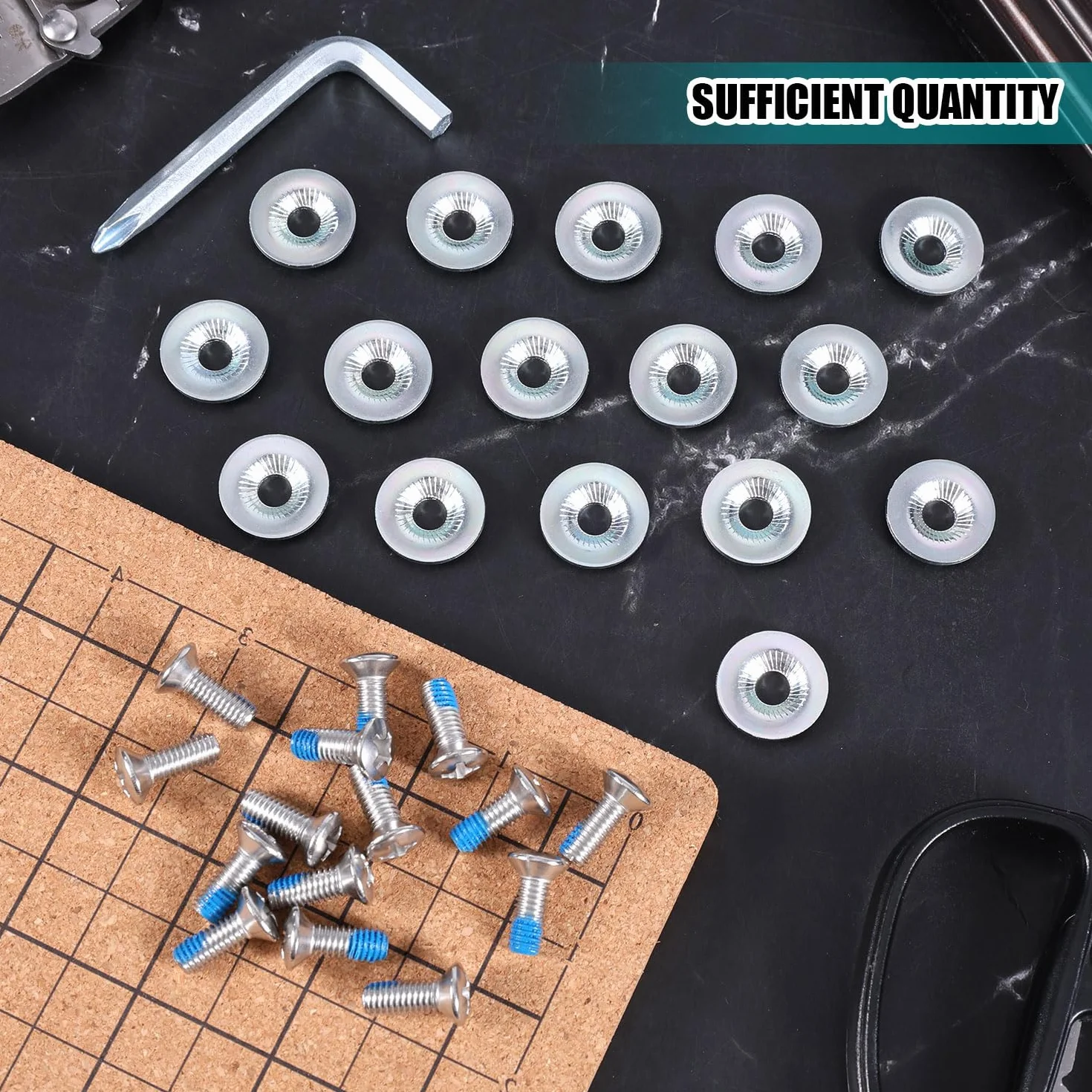 Tornillos para Fijación de Snowboard, Acero Inoxidable, Arandelas Antideslizantes con Destornillador