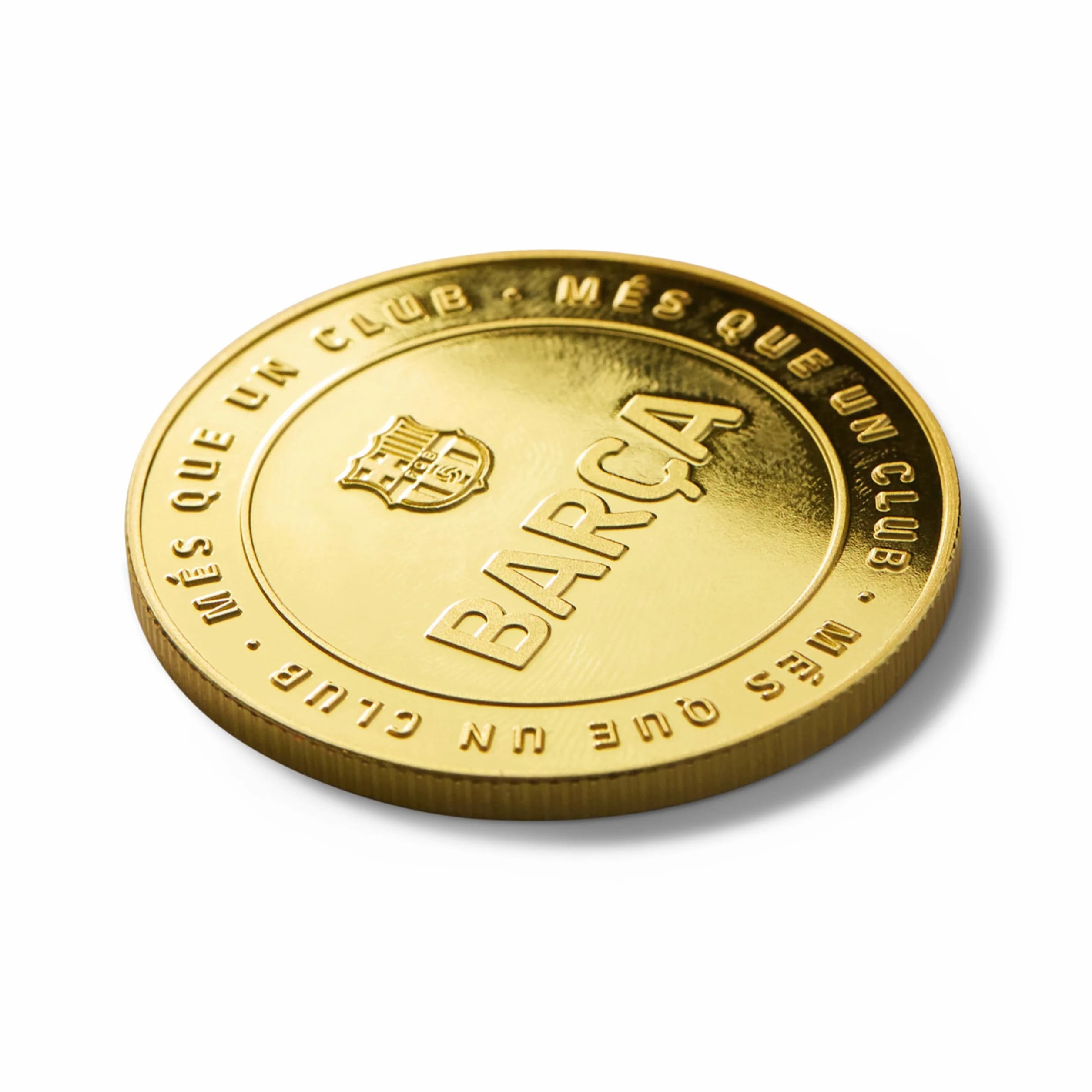 FC Barcelona Moneda Edición Especial Escudo Inscripción Relieve Barça Coleccionable Dorada Oficial