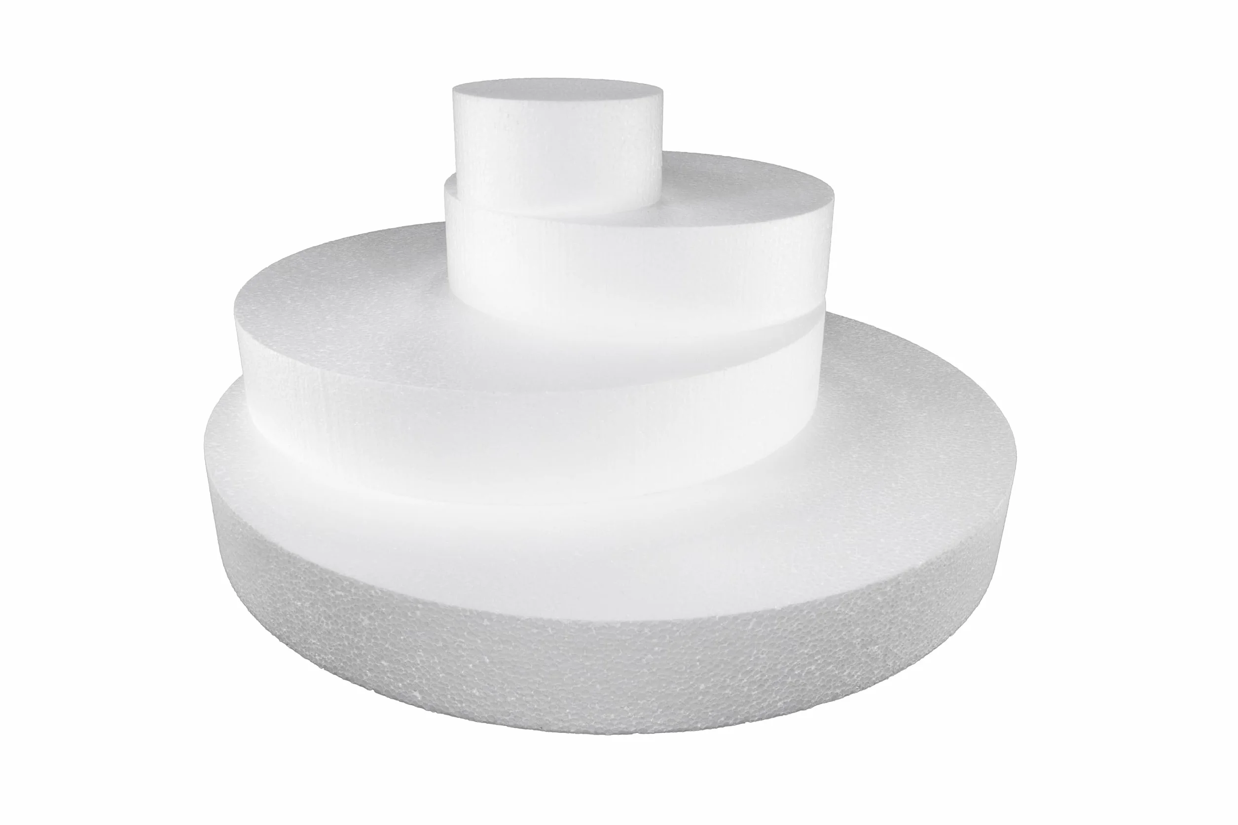 Kit Base de Tarta Forma Circular de 4 Alturas (10/20/30/40cm) de poliestireno