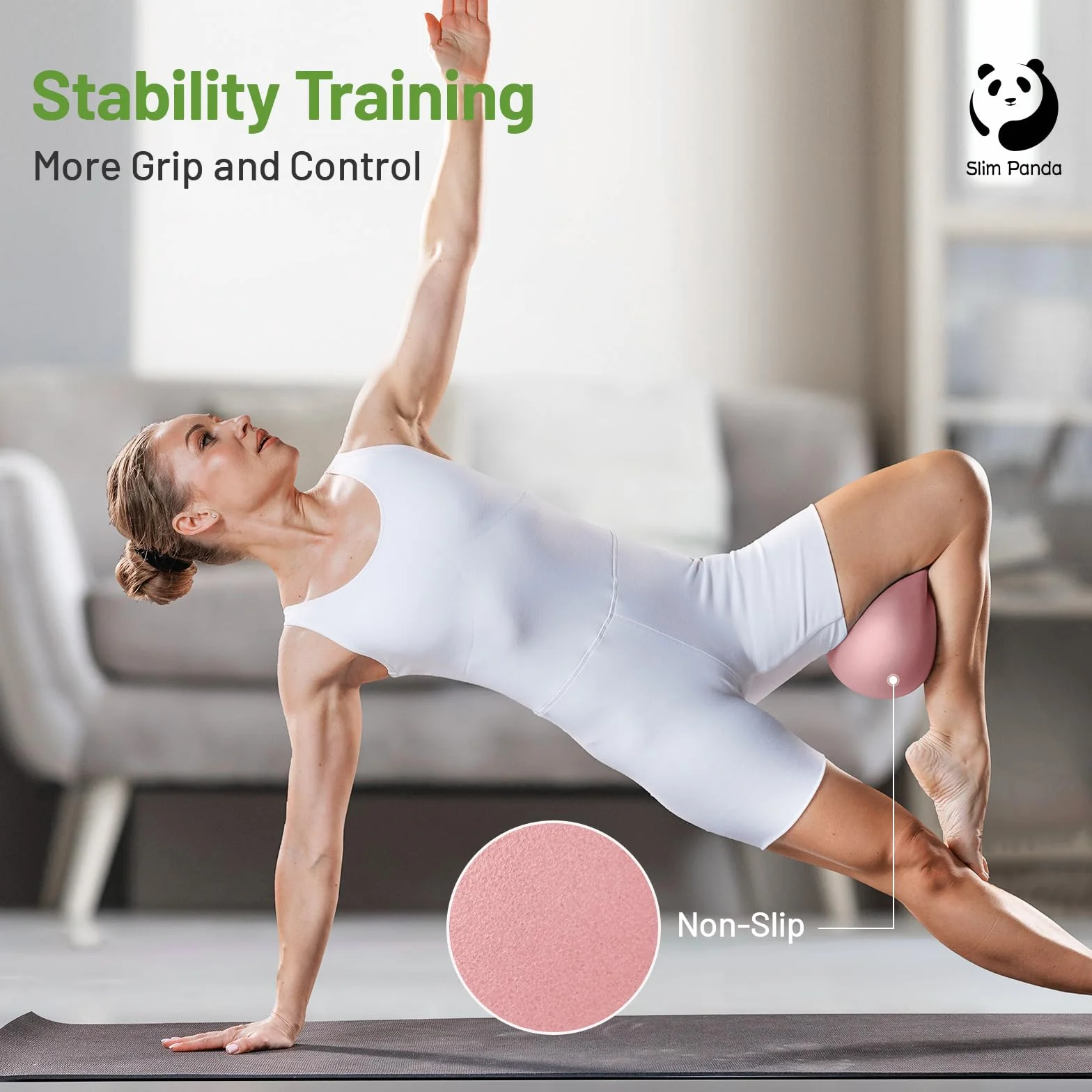 Slim Panda Pelota de Pilates 23cm Antiexplosión Antideslizante con Bomba