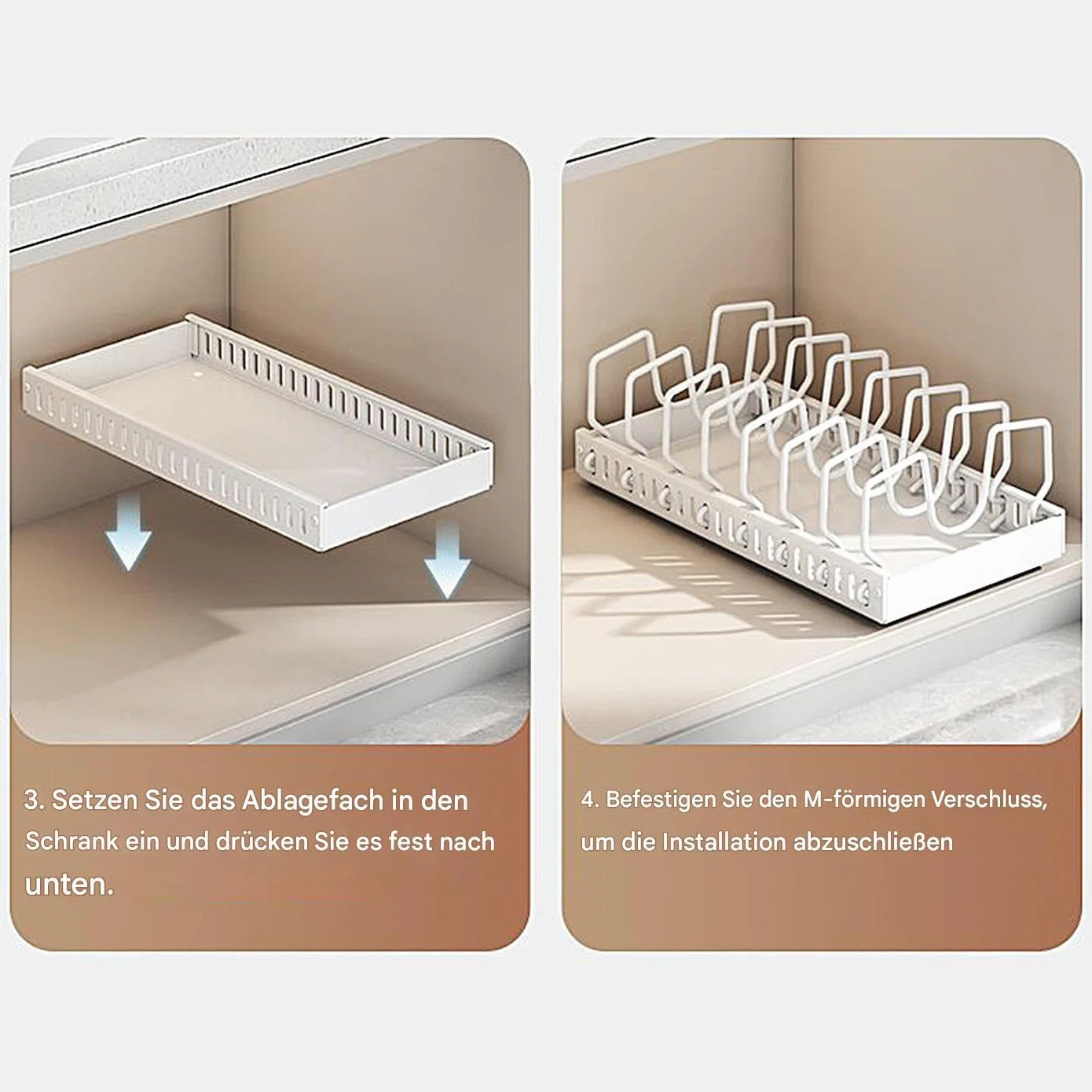 Organizador extensible y sartenes – Soporte de soporte sin | pegamento – Soporte de tapa ajustable con de ruedas | Para encimera de cocina utensilios de cocina