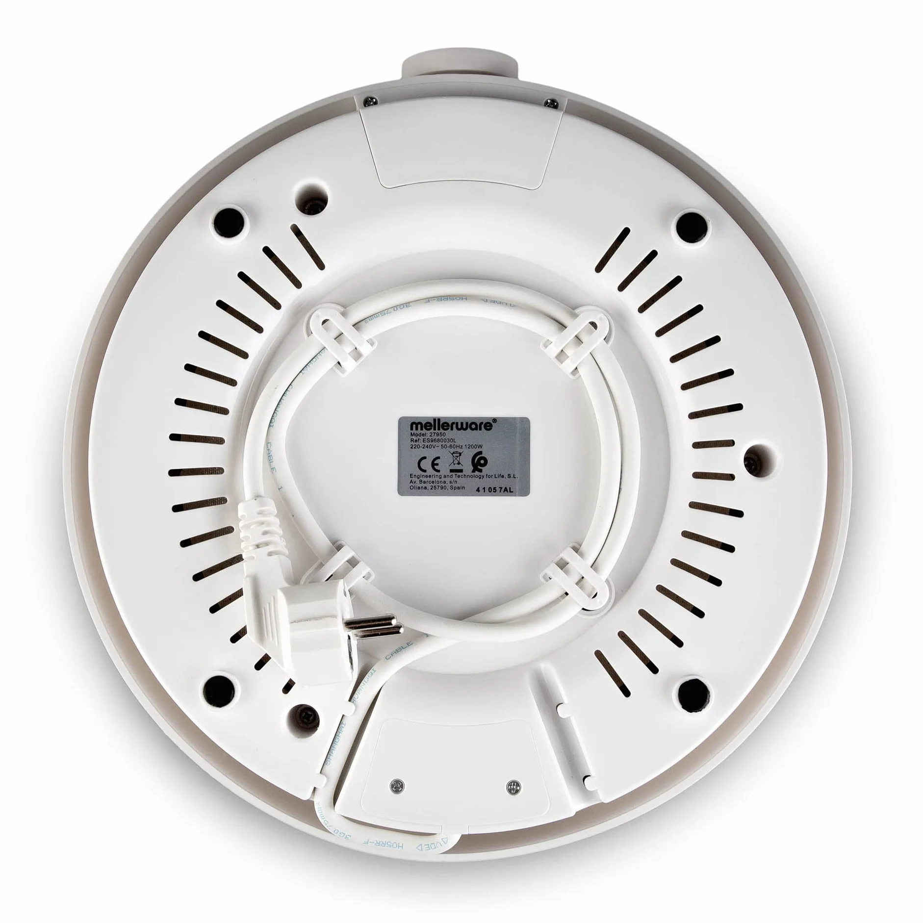 Mellerware - Crepera profesional Slurpy! 1200W | Superficie Antiadherente | Maquina electrica crepes | Termostato regulable | Esparcidores de Madera | Portatil | Maker de comida americana | Blanco