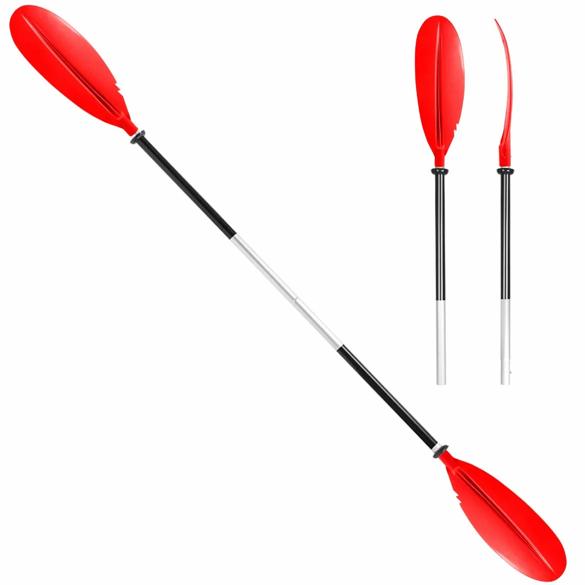 Remos Kayak Desmontables 222cm Aluminio Ligero Palas Doble para Barco Sup Piragua