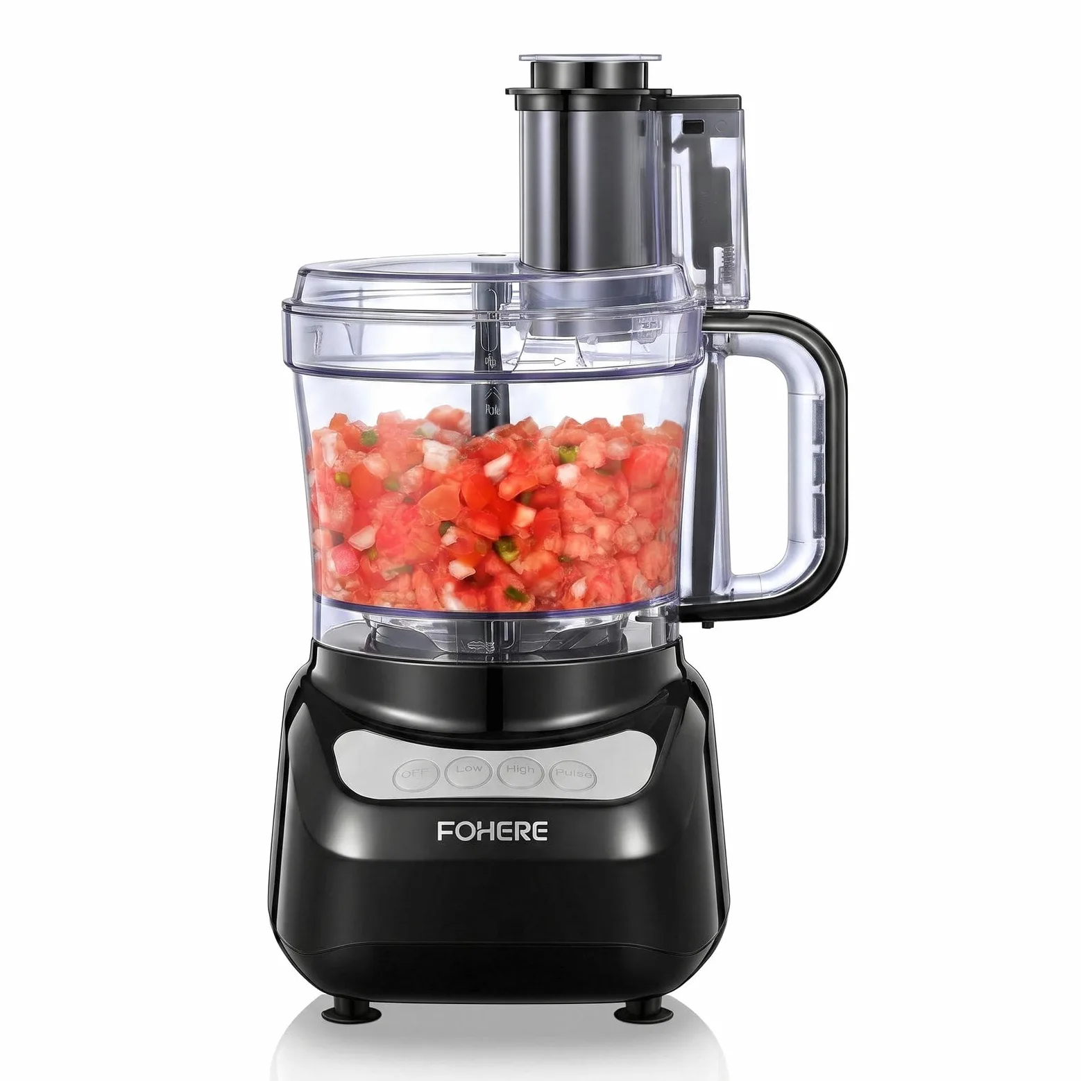 Robot de Cocina 2,3 L, Boca de Alimentación Grande 2 en 1 | Procesador de Alimentos 3 Vel. , Acero Inoxidable, Picar, Rallar, Hacer Puré, Amasar, fácil de limpiar para uso doméstic