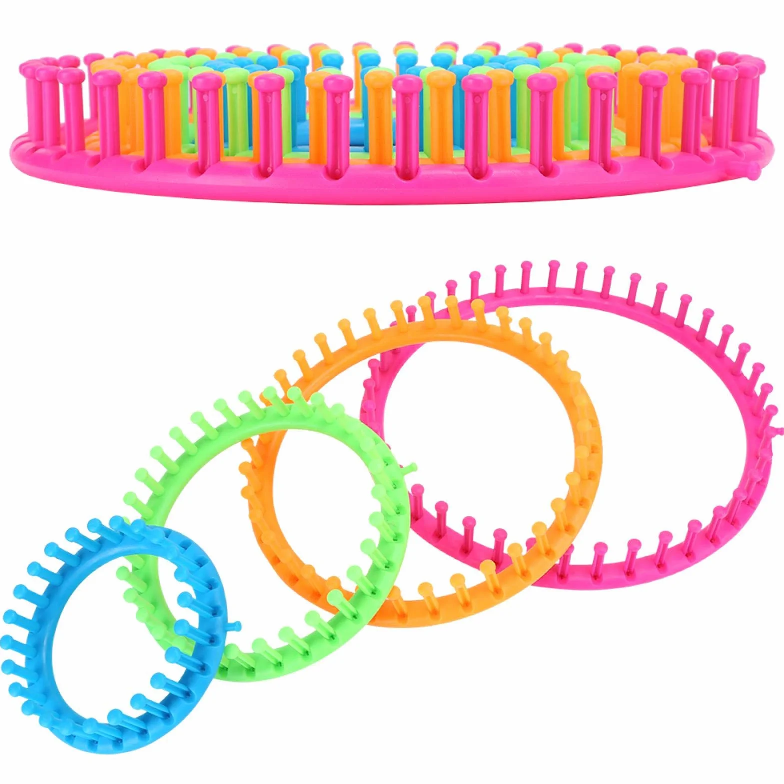 Agatige Juego De Telar De Tejer Circular, Kit De Telar De Tejer Redondo Con Aguja De Gancho Y Fabricante De Bufandas Con Pompones Telars Para Tejer Con Lana Para Principiantes Y Adultos