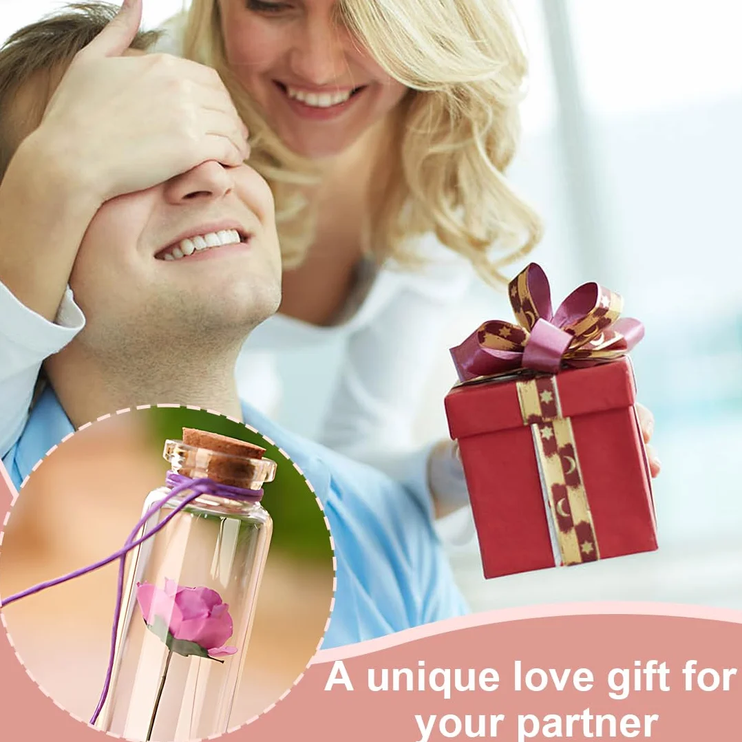 Botella de los Deseos de Vidrio, romántico, Regalo para él, Ella, Botella de Cristal en Miniatura con Corcho, Encantador Regalo de Boda, día de San Valentín， Aniversario de Bodas(12 Botella)
