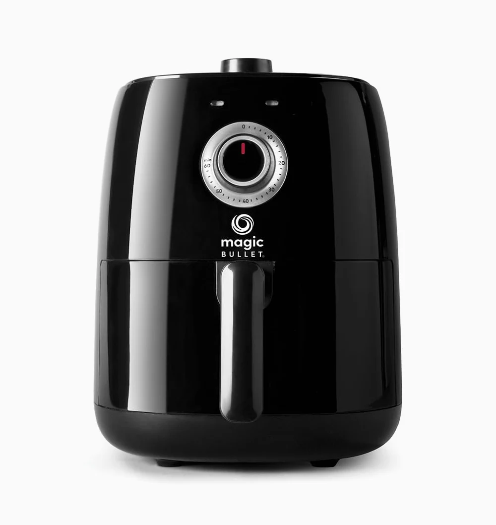 Magic Bullet Freidora de Aire 2.5l de capacidad, temperatura 80°-200°, freidora sin exceso de aceite 1300W, freidora de aire caliente compacta, Negra, MBA021B