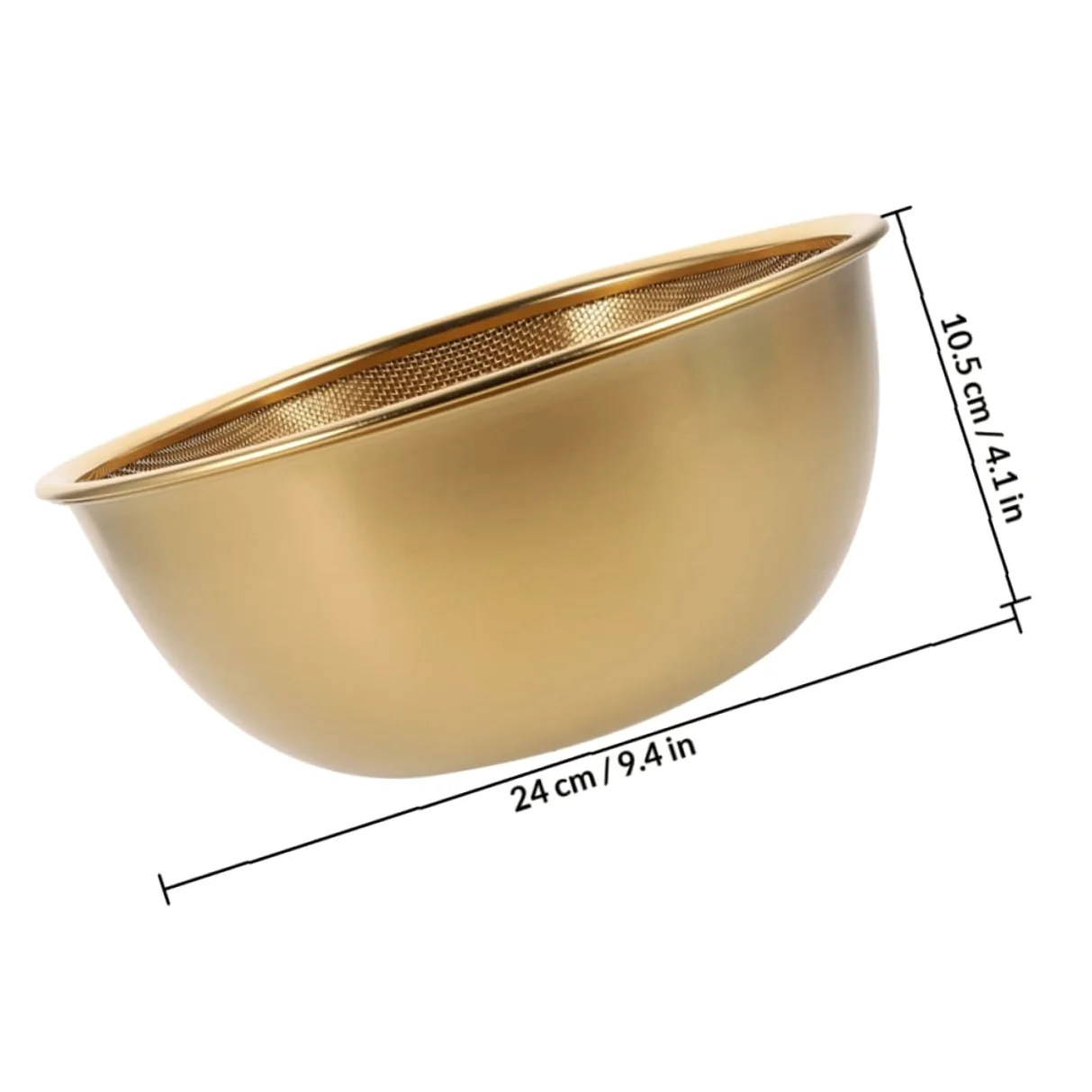 Colador Escurridor de Arroz y Verduras 2 Piezas Acero Inoxidable 24 Cm Color Dorado Multifuncional para Lavar Frutas Utensilios de Cocina Hogar