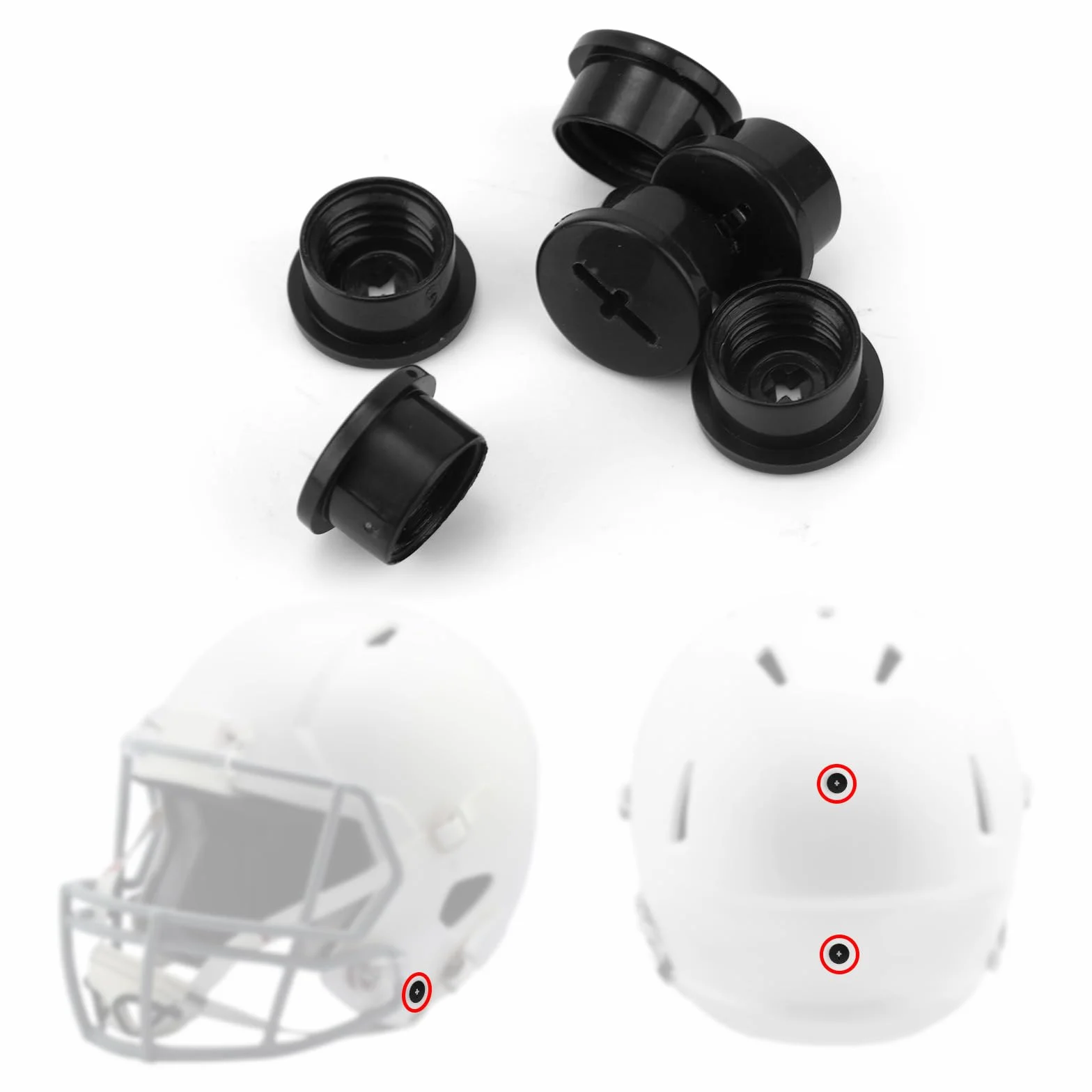 Tornillos Válvula Casco Futbol Americano para Riddell Speedflex Speed Icon, Tapas Válvula Casco Rugby Resistencia Impactos Destornillador Negro