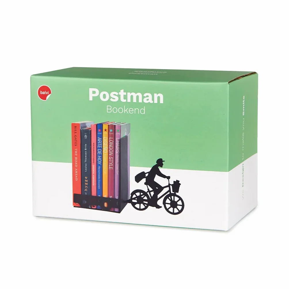 Balvi Sujetalibros Postman Color Negro Decorativo Metal