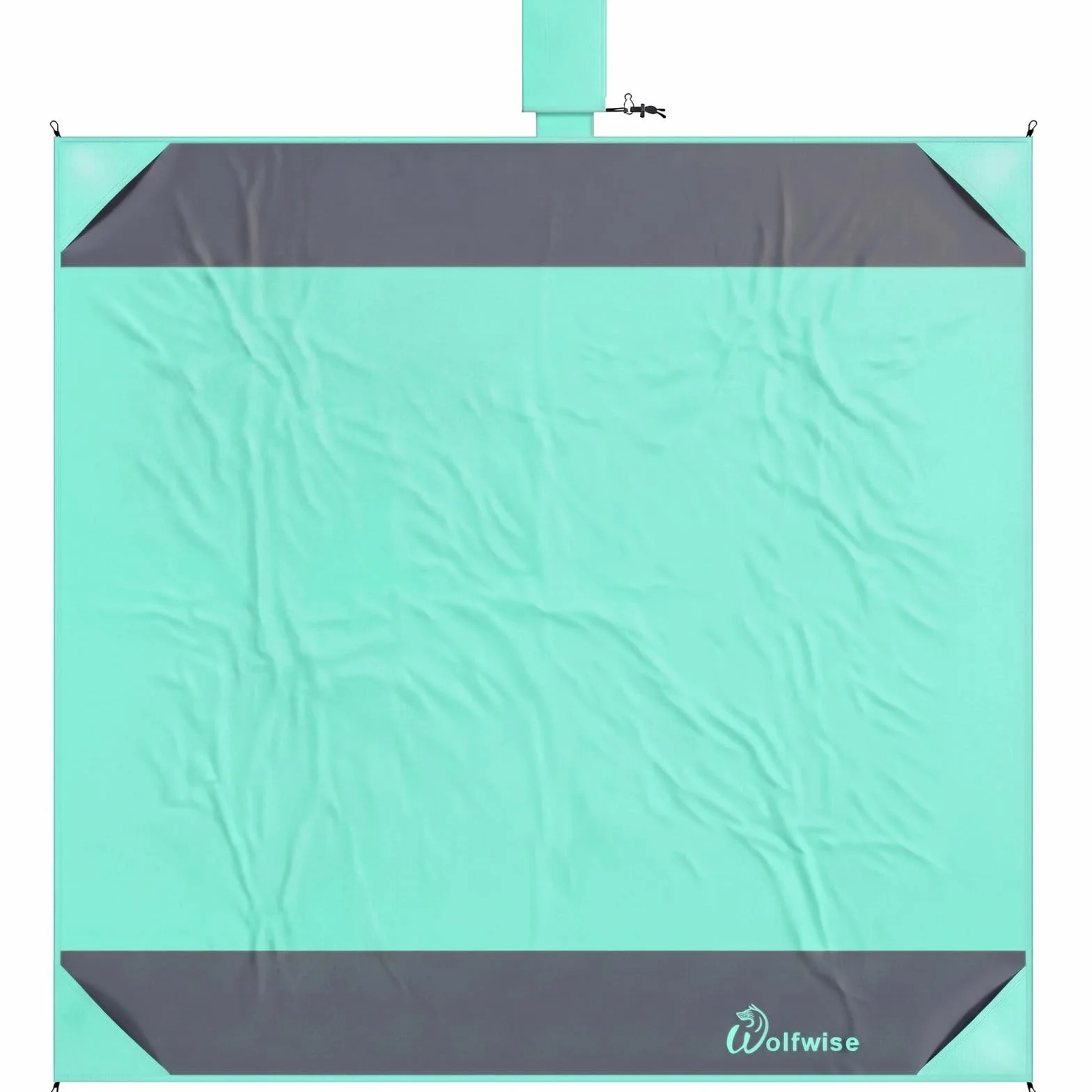 WolfWise Gran Manta de Playa 200x205 cm Impermeable Antarena Ultraligera 4 Personas 4 Bolsas Arena 4 Estacas Verde