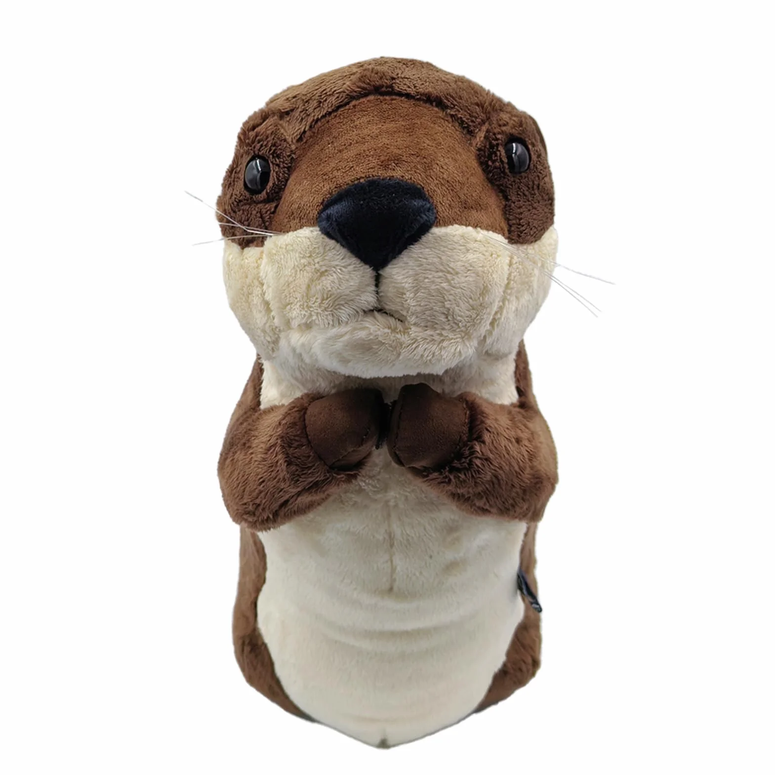Funda de madera para palo de golf, diseño de nutria marina de felpa