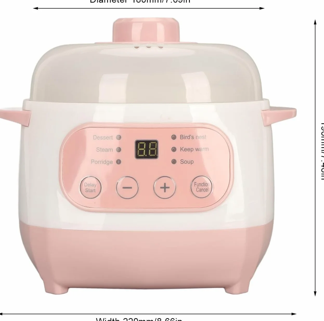 Olla Eléctrica Inteligente De Cerámica De 1 Litro para Sopas - Olla De Cocción Lenta Multifuncional con Sistema Anti-Quemado En Seco, Ideal para Gachas, Guisos Y Comidas Rápidas.