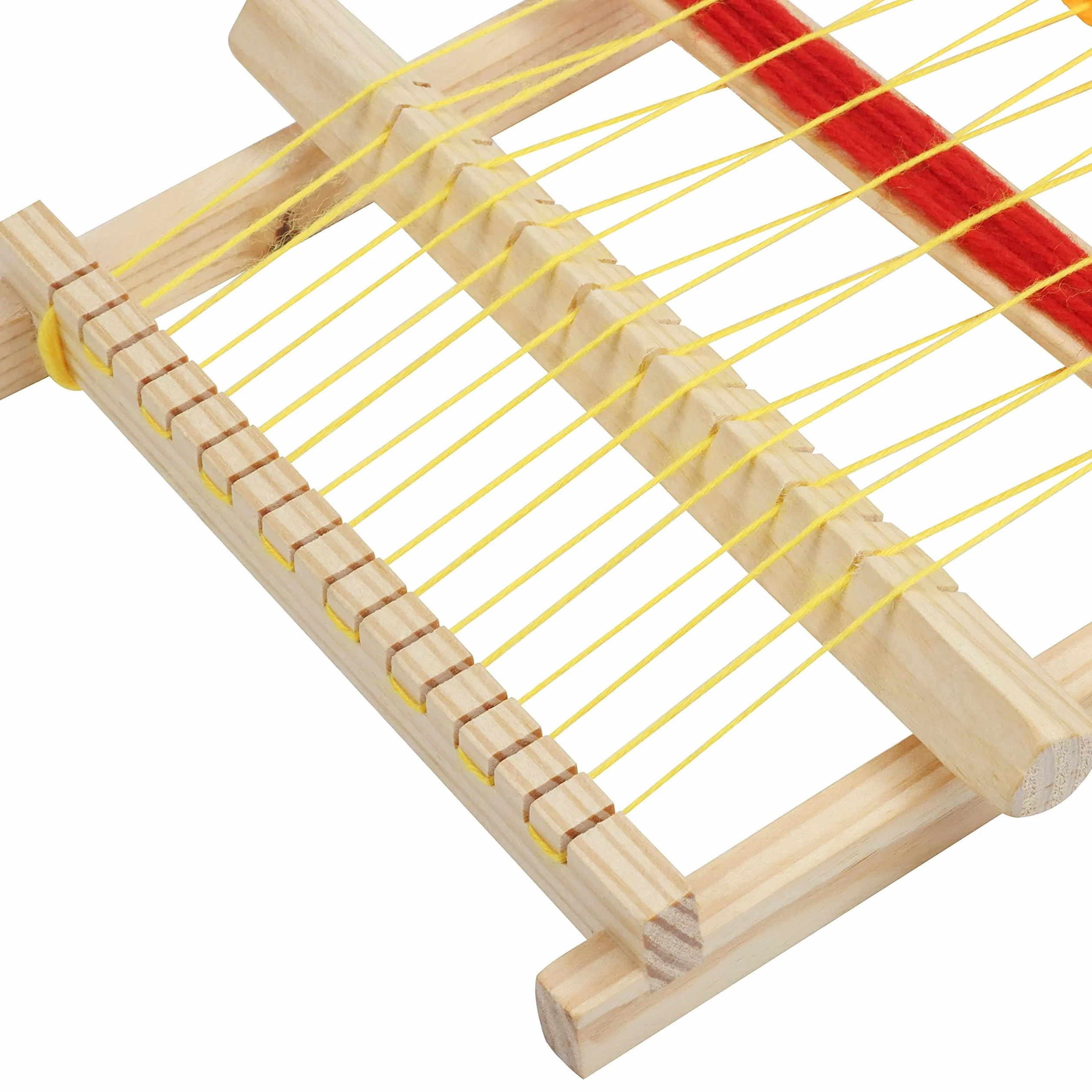 Telar de Madera 16,5 x 21,7 cm – Telar Marco Grande para Múltiples Manualidades Hilos Mixtos, Vara de Ajuste, Peine, Lanzadera e Hilo de Nailon – Kit para Principiantes
