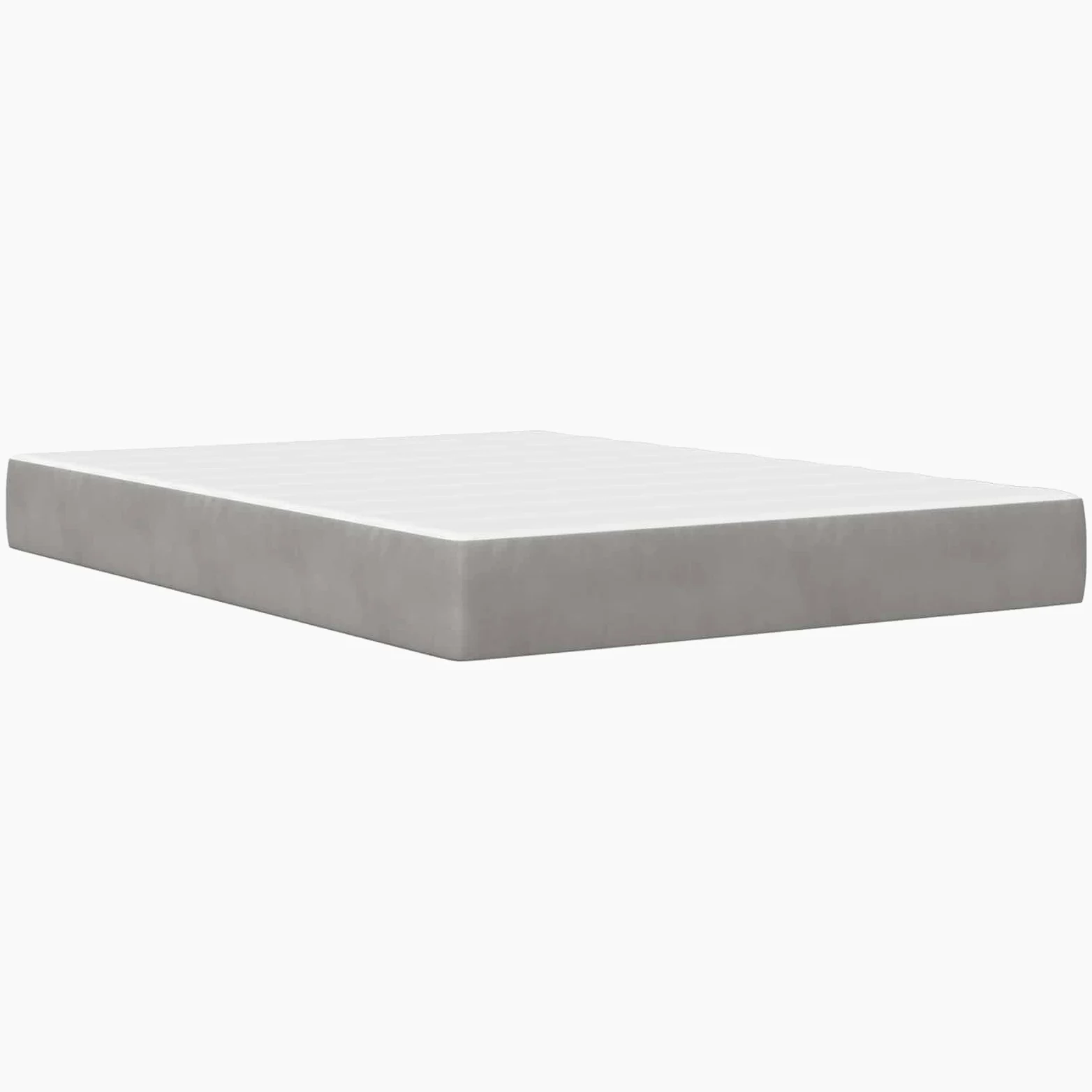 Estructura de cama con colchón de terciopelo gris claro, 160 x 200 cm, incluye colchón de espuma de 20 cm, marco de madera contrachapada, para dormitorio e invitados