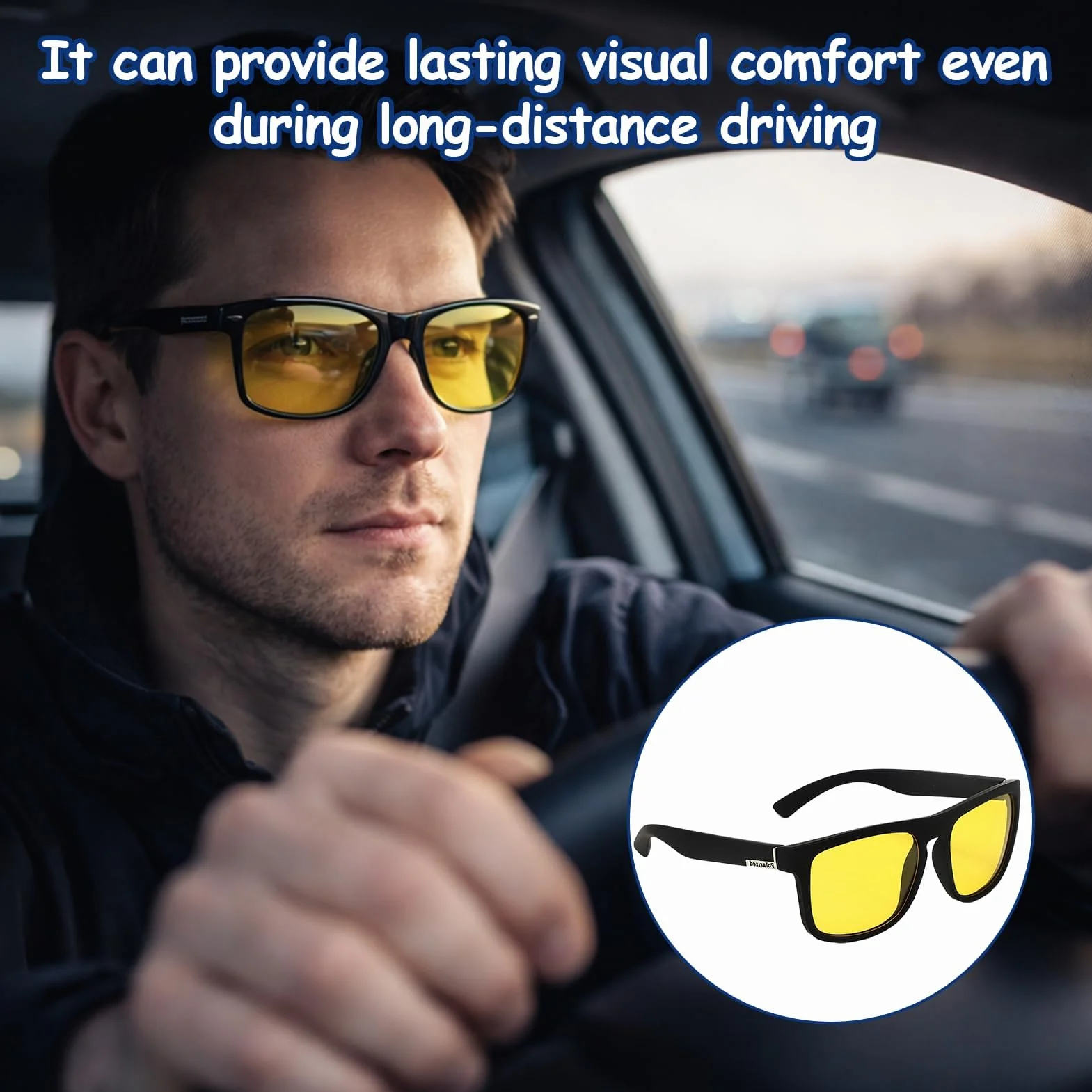 Gafas de conducción nocturna polarizadas, máxima seguridad en la noche y la lluvia, lentes amarillas que mejoran el contraste, protección UV400, antirreflectantes, para hombre y mujer