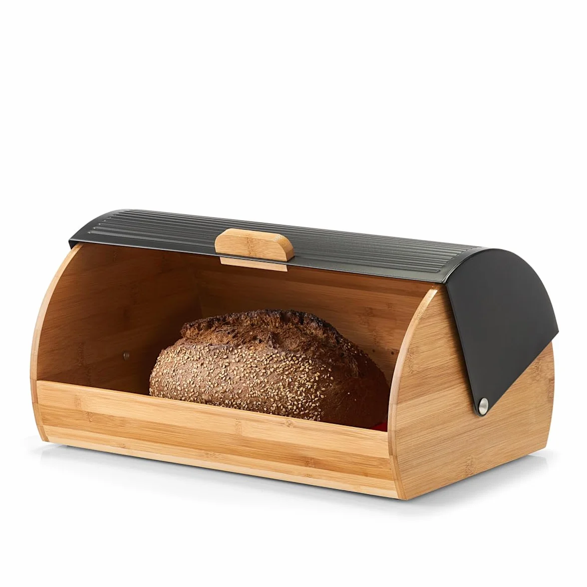 Zeller 25365 - Panera (bambú y Metal, Aprox. 39 x 27 x 19 cm, Apta para Alimentos), Color Negro