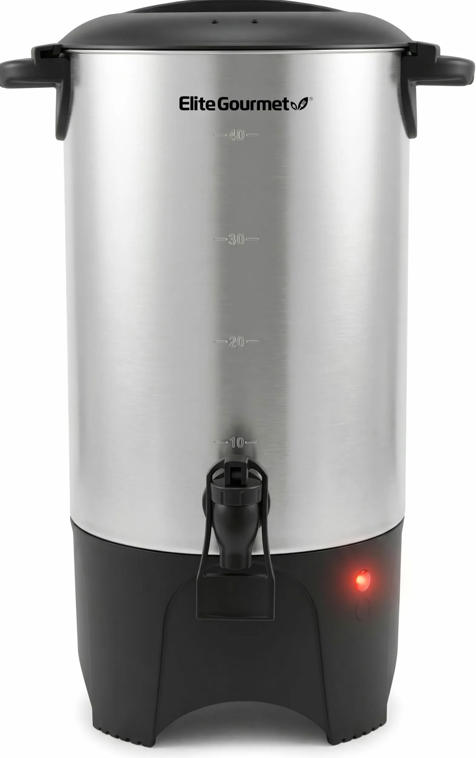 Elite Gourmet CCM040 - Urna de café (acero inoxidable, filtro extraíble para una fácil limpieza, dispensador bidireccional con asas frías al tacto, urna eléctrica para cafetera