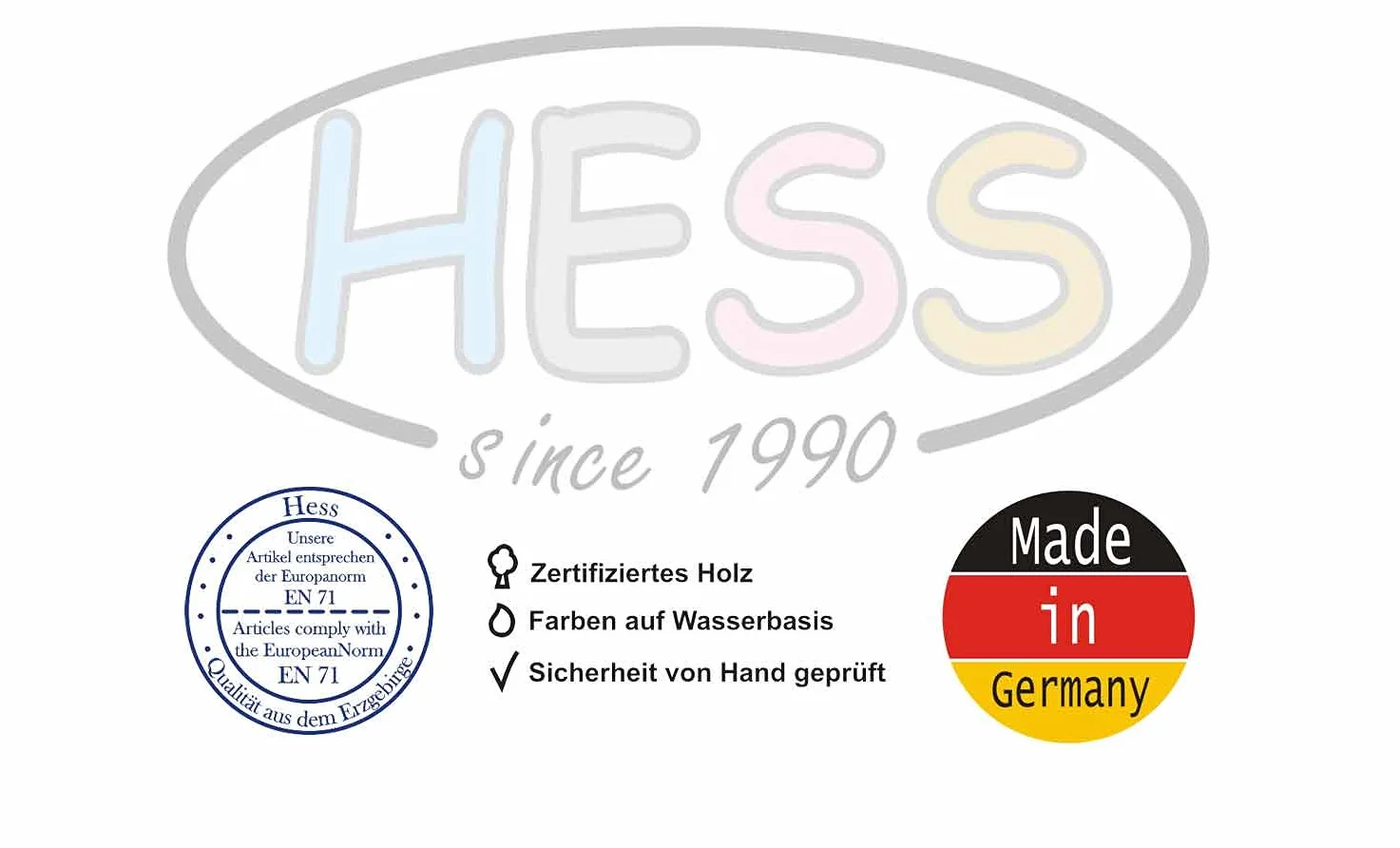 Hess 30274 Juguete de Madera Oso Natural reposapiés para niños 33x24,5x17,5 cm Multicolor