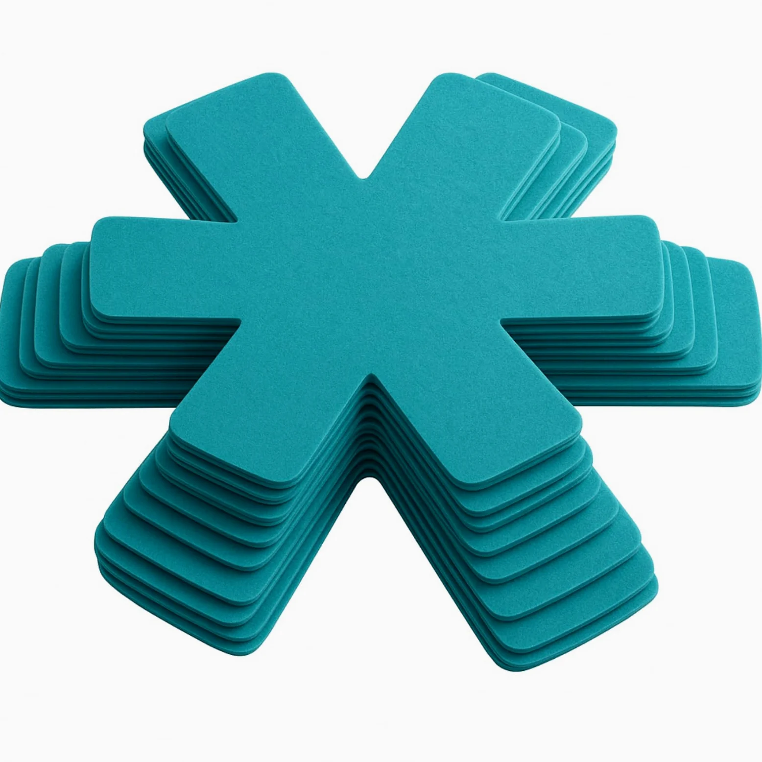 40 protectores de ollas y sartenes, 5 tamaños diferentes, protectores de utensilios de cocina, separadores de ollas, almohadillas separadoras apilables para proteger y separar sartenes (azul lago